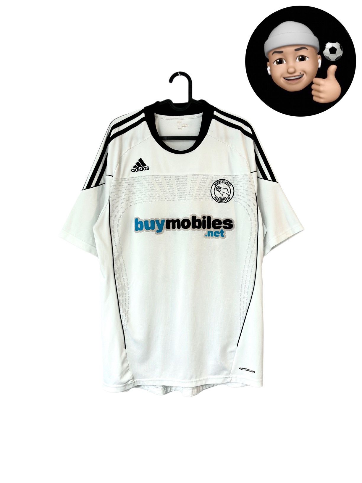 Adidas × Vintage 2010 2011 Derby County England Home Kit Adidas Soccer Jersey Size US L / EU 52-54 / 3 - 1 Thumbnail