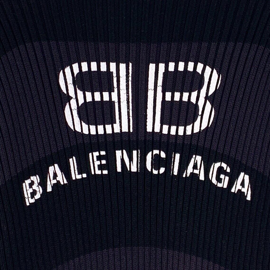 Balenciaga Balenciaga Black Logo Printed Crew Neck Knit Sweater K26WX Size US S / EU 44-46 / 1 - 5 Thumbnail