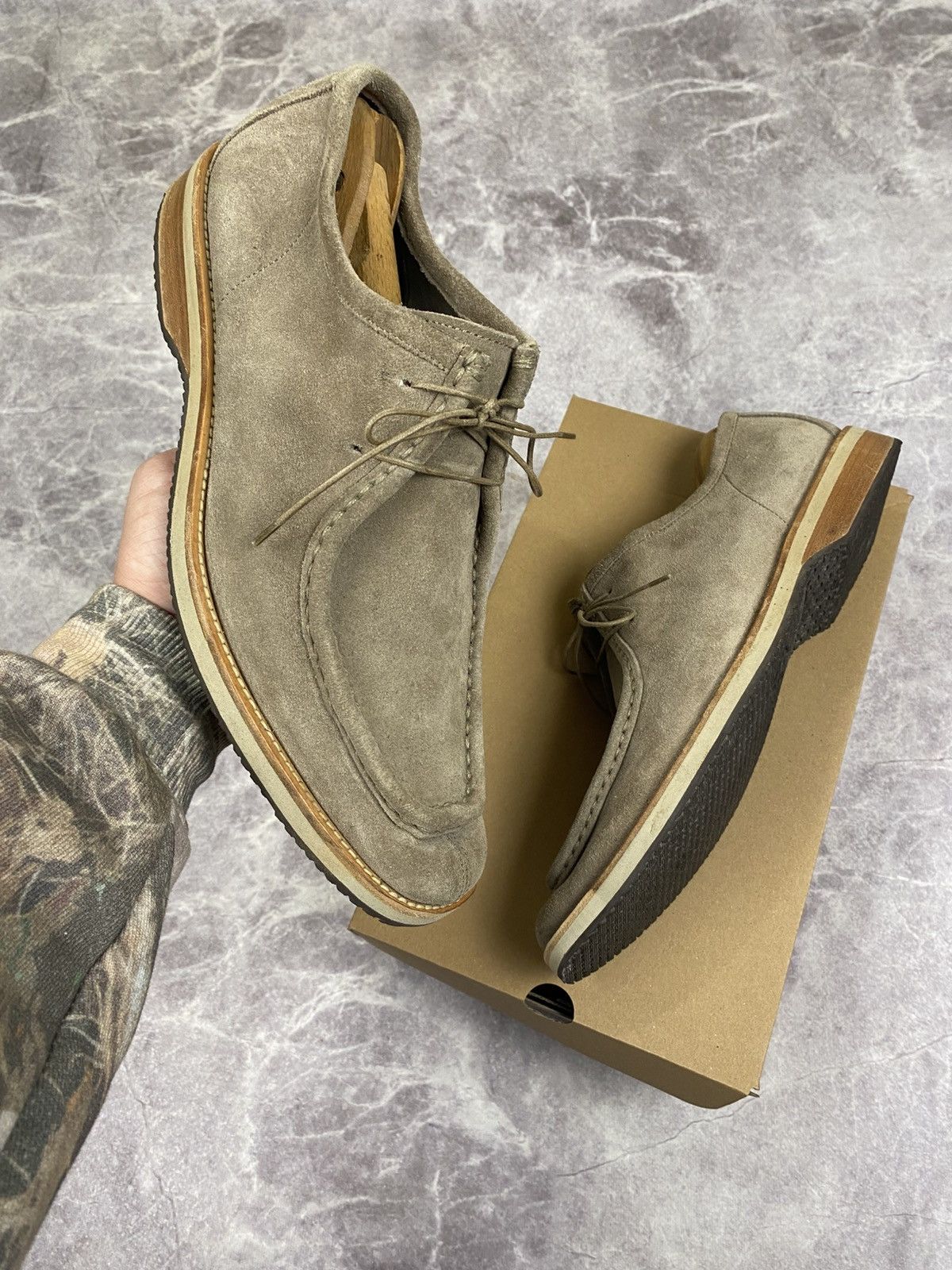 Ermenegildo Zegna Ermenegildo Zegna suede moc toe derby shoes US: 10 1/2 Size US 11.5 / EU 44-45 - 1 Thumbnail
