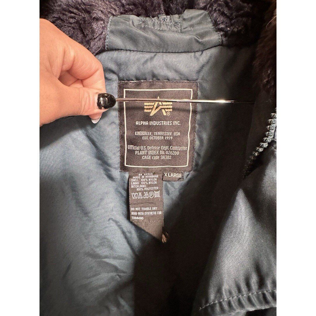 Alpha Industries × Vintage VTG 80s Military Parka Fur Hood Alpha Industries XL Size US XL / EU 56 / 4 - 8 Thumbnail