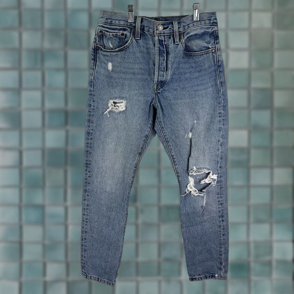 Levi's Vintage Levi's 501 Jeans Men's Size 27 Blue Distressed Button Fly 80s 90s Straight Fit Size US 27 - 1 Thumbnail