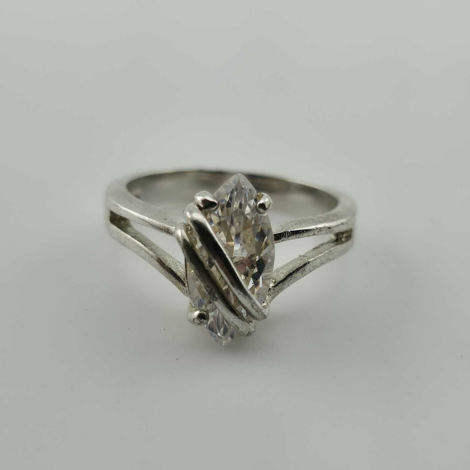Other Sterling Silver Marquise CZ Ring Size 5.75 Vintage Size ONE SIZE - 2 Thumbnail