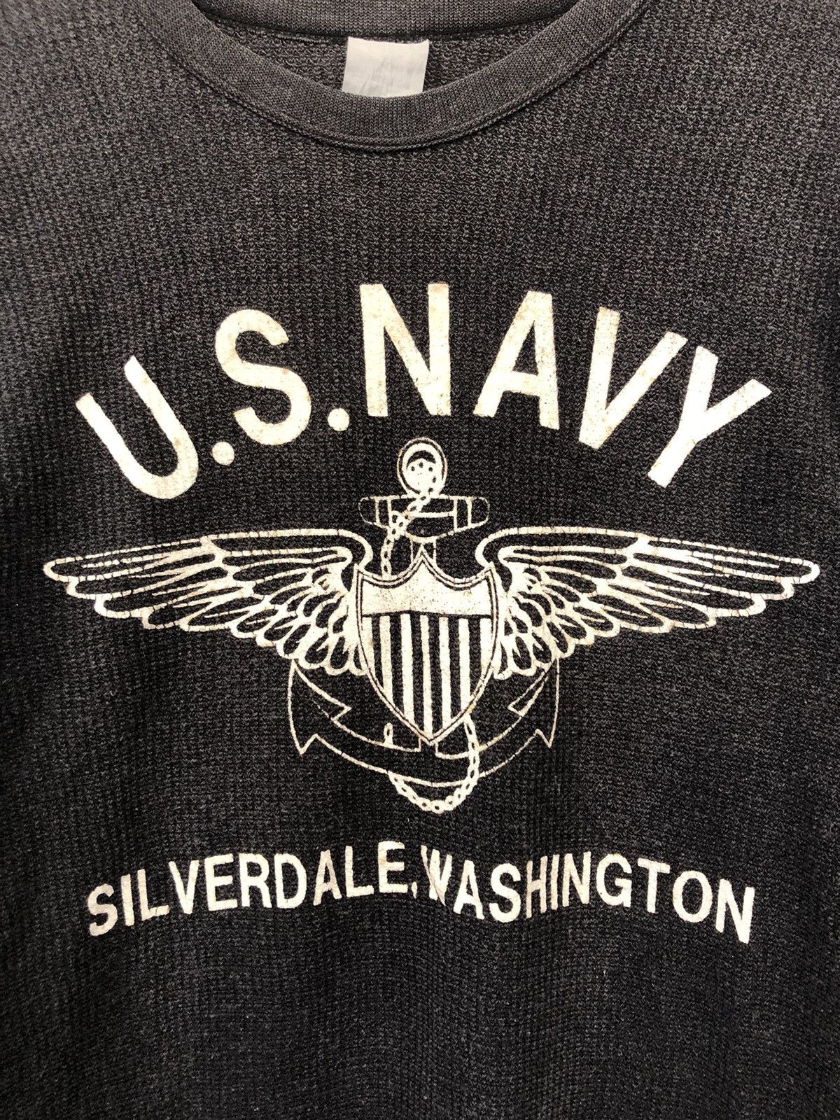 Vintage US Navy Washington Long Sleeve Tshirt Size US L / EU 52-54 / 3 - 4 Thumbnail