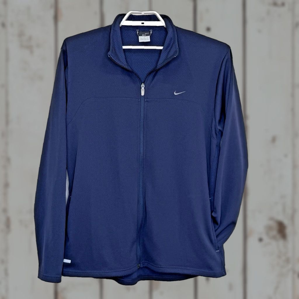 Nike Nike Dri-Fit Jacket Mens Large Blue Full Zip Lightweight Long Sleeve Pockets Outdoor Activewear Size US L / EU 52-54 / 3 - 1 Thumbnail