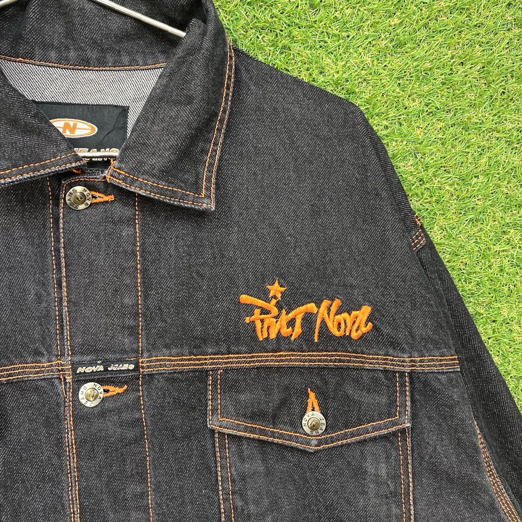 Vintage VINTAGE Platinum Nova Jeans Denim Jacket Mens 3XL Black Denim Logo 80s 90s Jacket Men Size US 39 - 5 Thumbnail