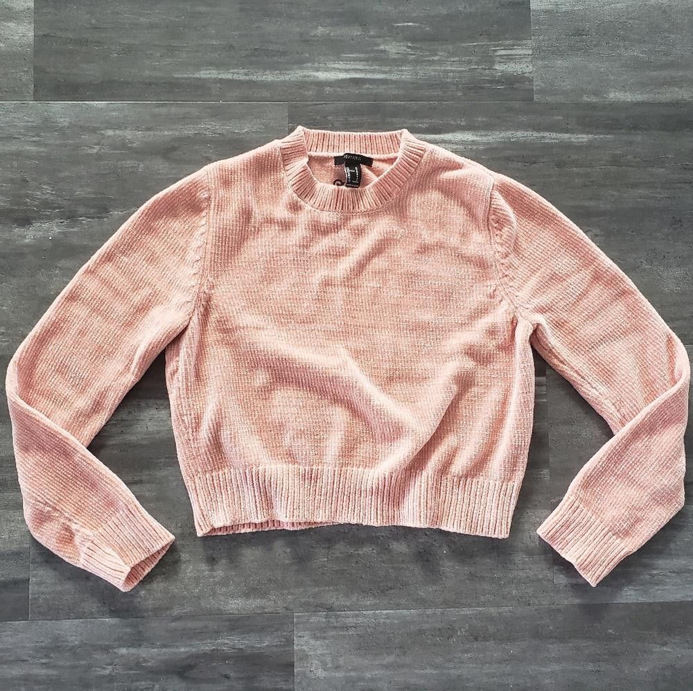 Forever 21 Light Pink Chenille F21 Crop Sweater Size M / US 6-8 / IT 42-44 - 1 Thumbnail