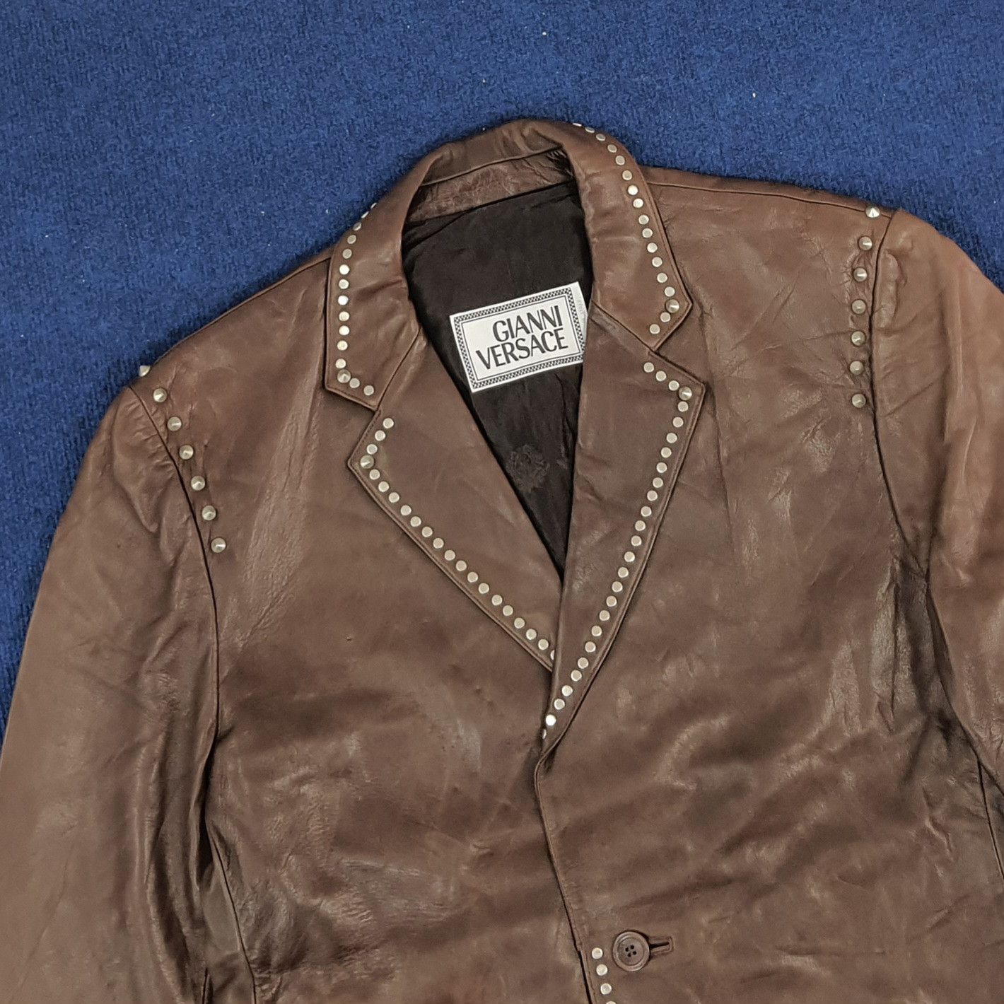 Versace × Vintage Vintage Gianni Versace Luxury Leather Jacket Size US M / EU 48-50 / 2 - 2 Thumbnail