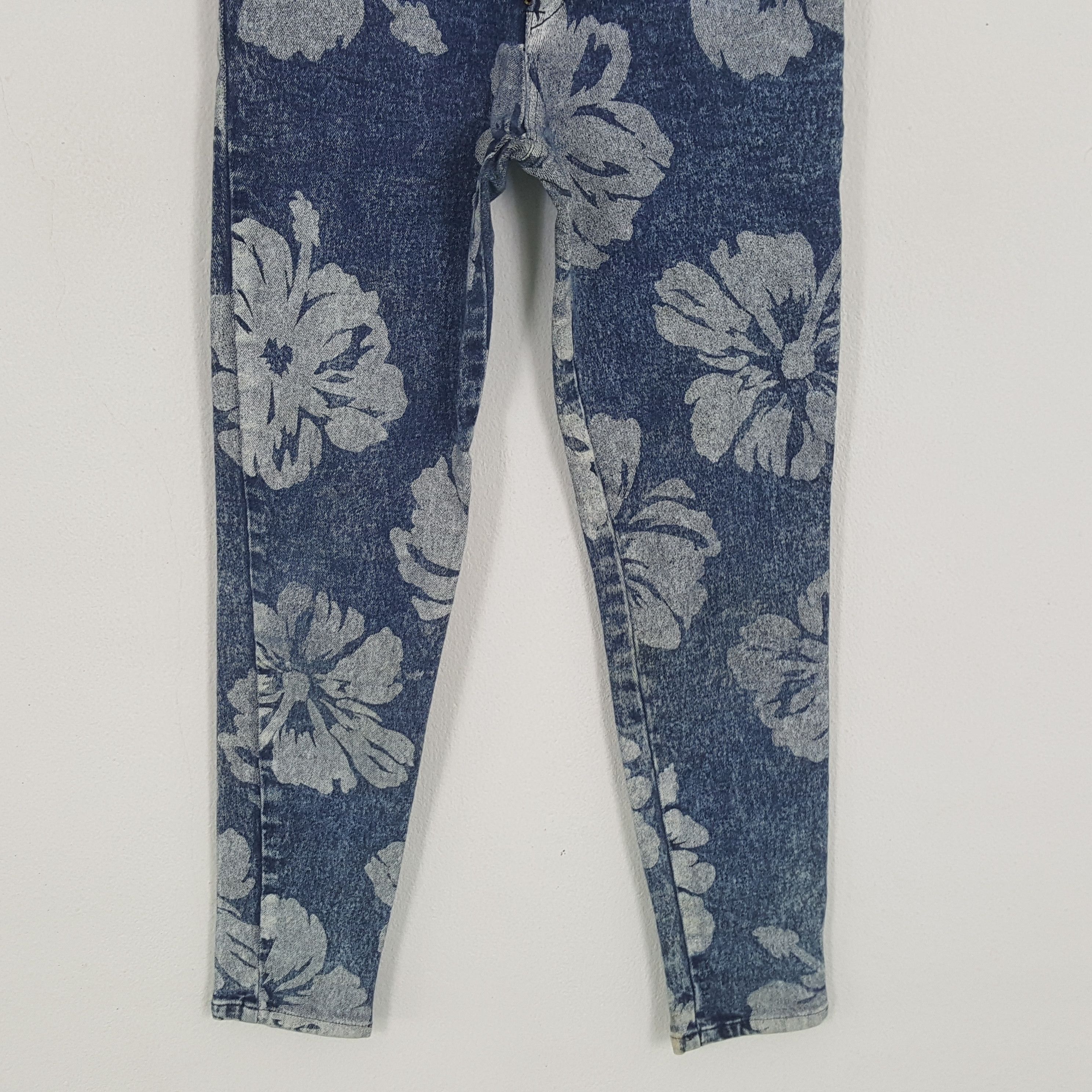Japanese Brand RYU SPORT Japanese Fashion Style Flowers Jeans Size 23" - 3 Thumbnail