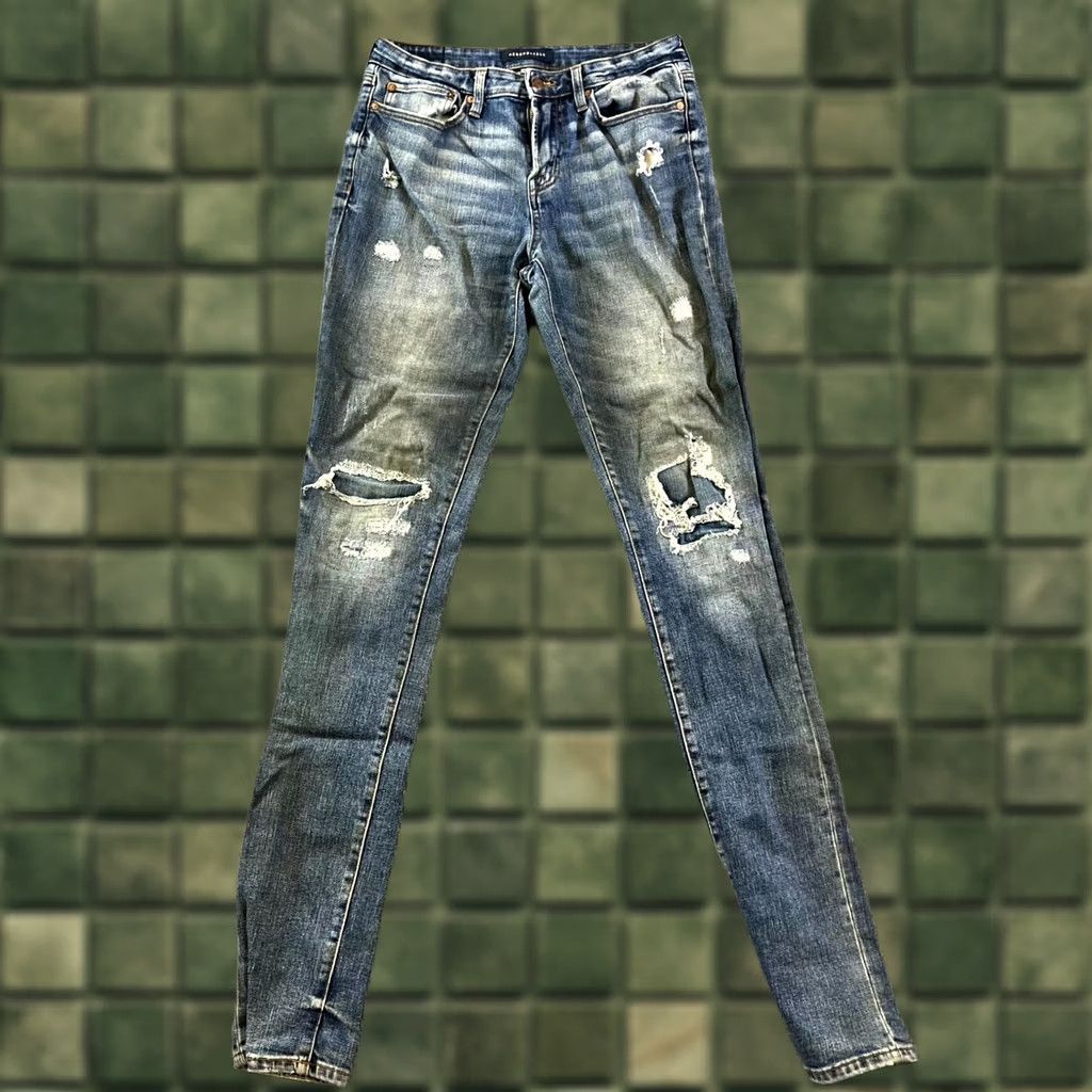 Vintage Aéropostale Jeans Women 32/34 Blue Denim Distressed Ultra Skinny Zip Fly Jeans Size US 32 / EU 48 - 1 Thumbnail