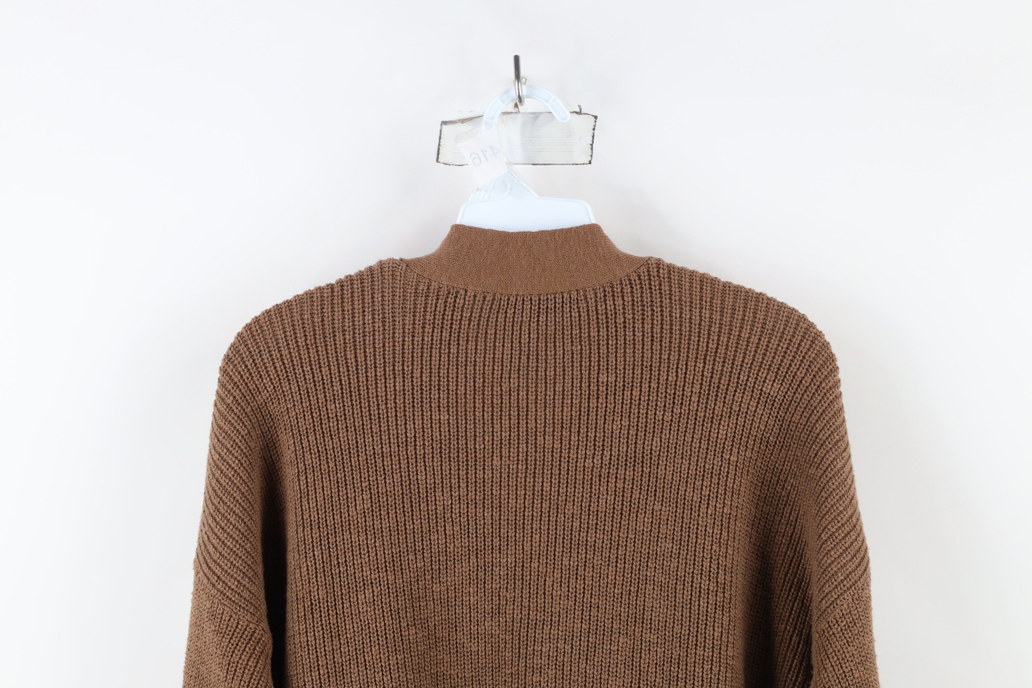 Madewell × Vintage Madewell Cotton Ribbed Knit Lovell Cardigan Sweater Brown Size S / US 4 / IT 40 - 9 Thumbnail