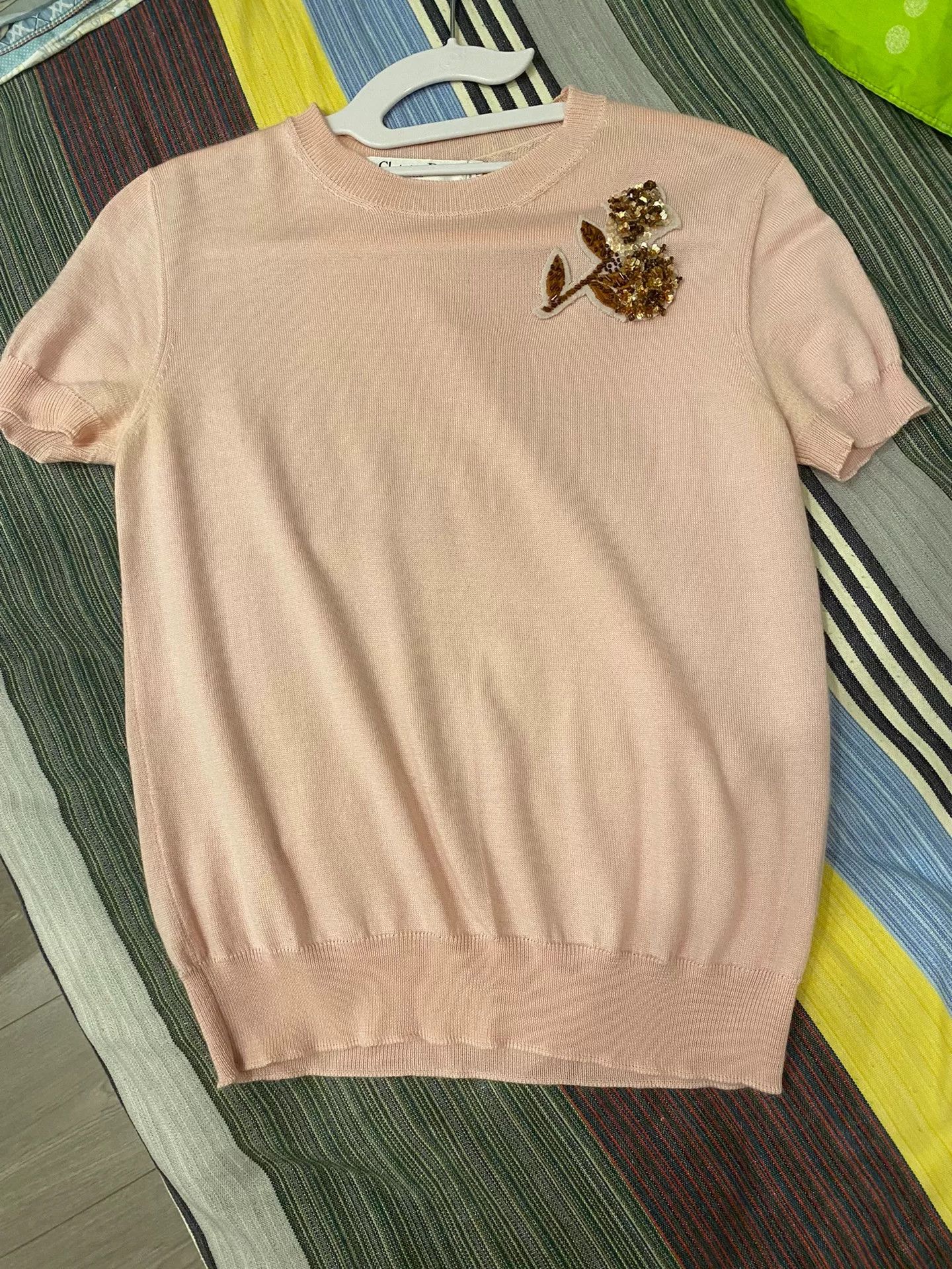 Dior pink dior knitted top with floral details Size M / US 6-8 / IT 42-44 - 1 Thumbnail
