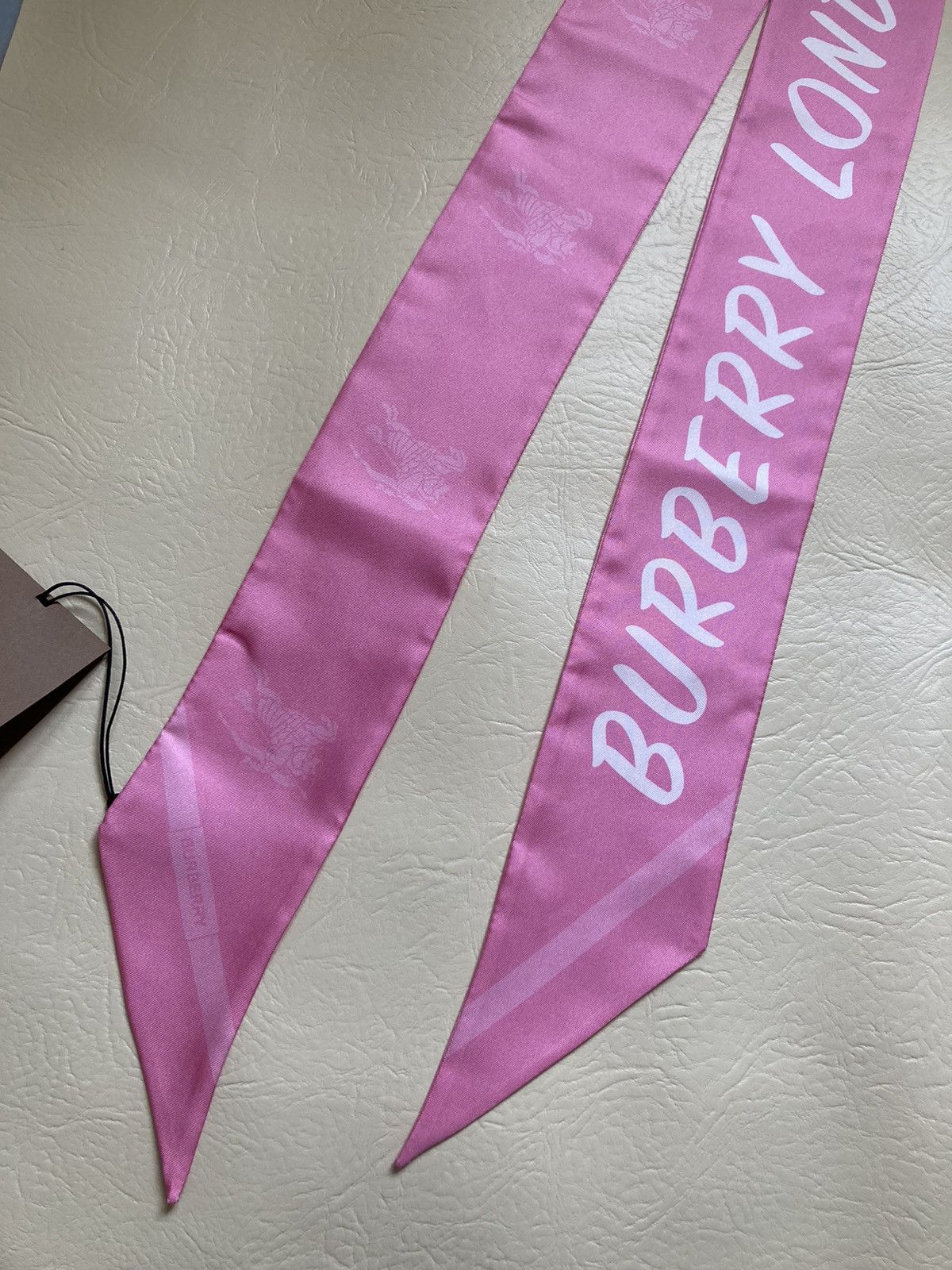 image of Burberry Silk Scarf in Pink, Women's
