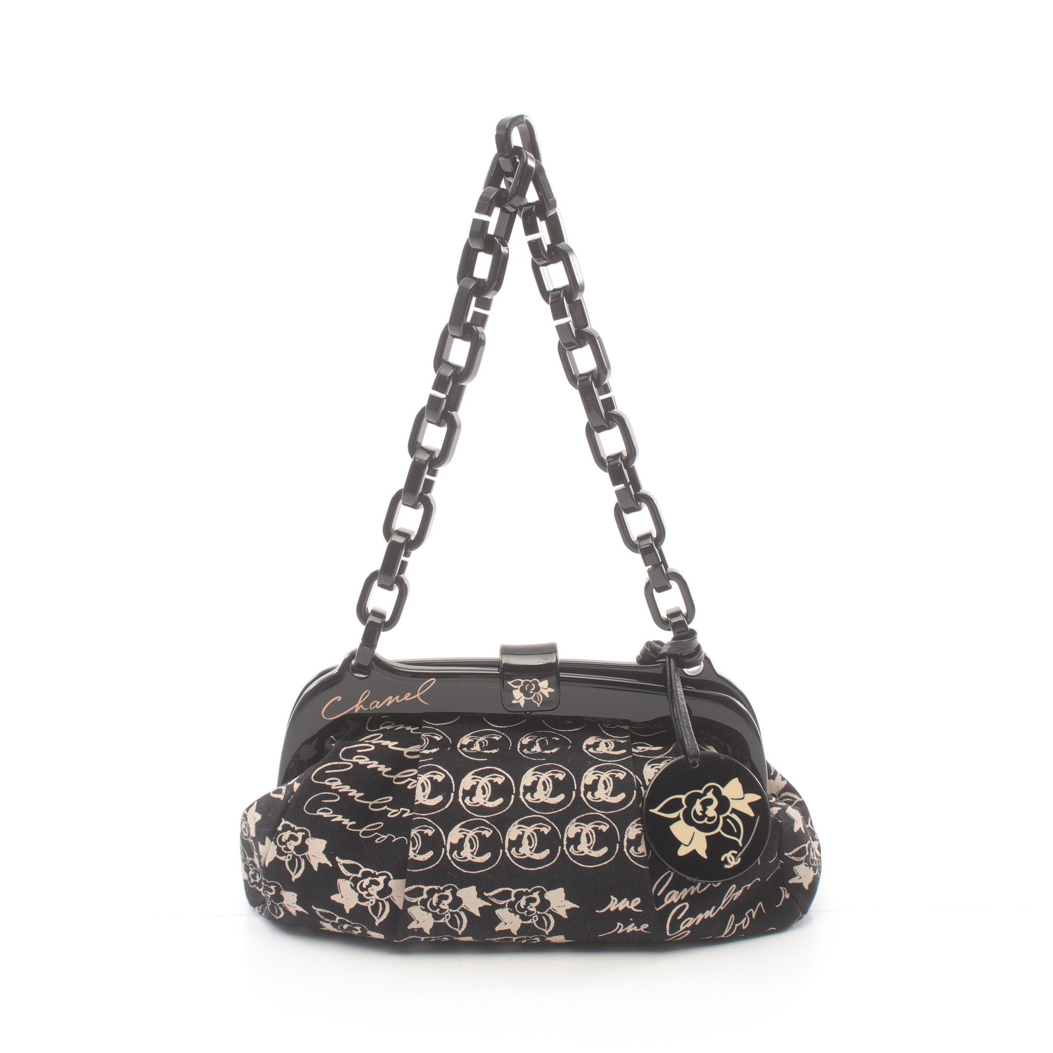 Chanel Chanel Cruise Line Chain Shoulder Bag Canvas Black Plastic Size ONE SIZE - 1 Thumbnail