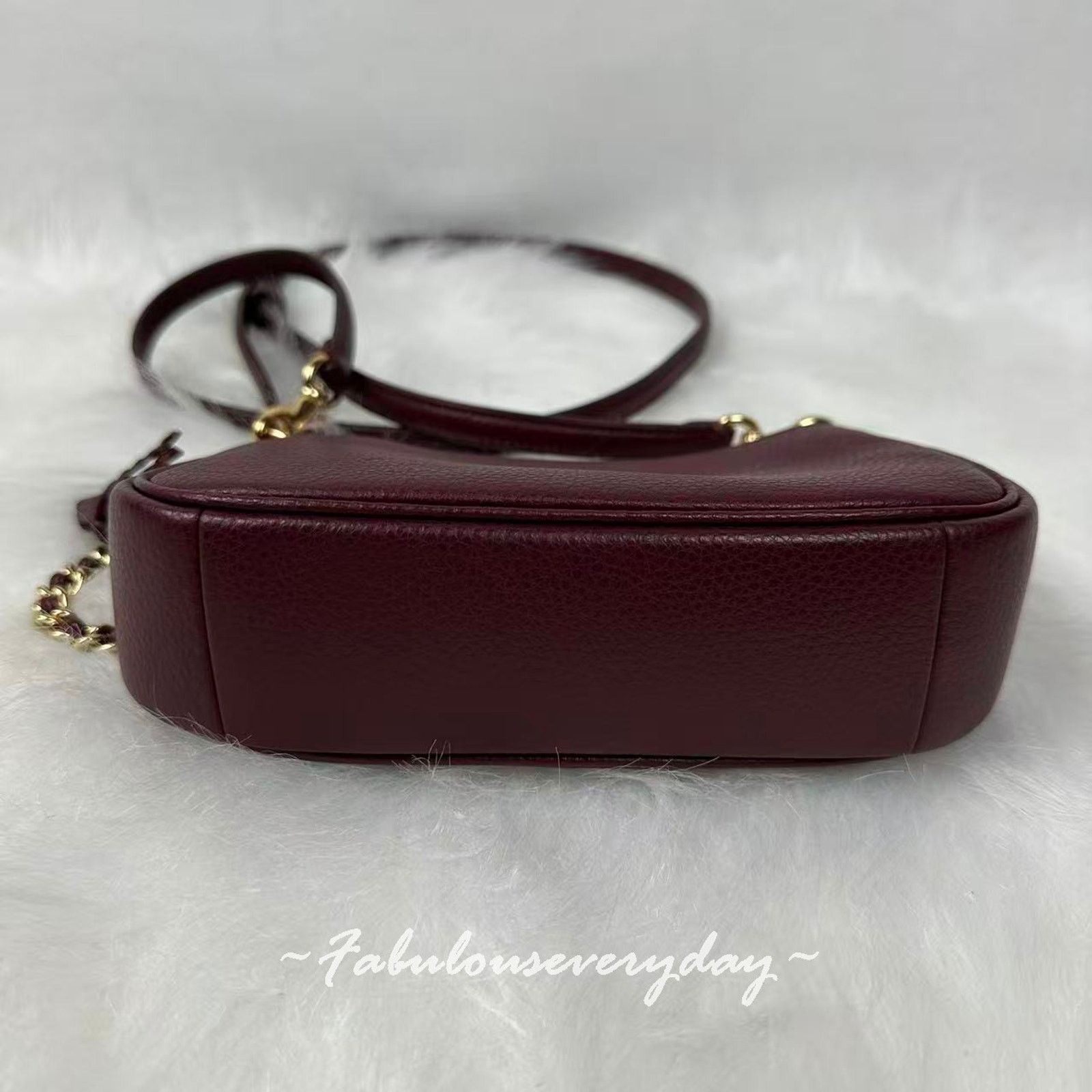 Coach Coach Teri Mini Crossbody Crystals In Leather/Gold/Dark Wine Size ONE SIZE - 7 Thumbnail