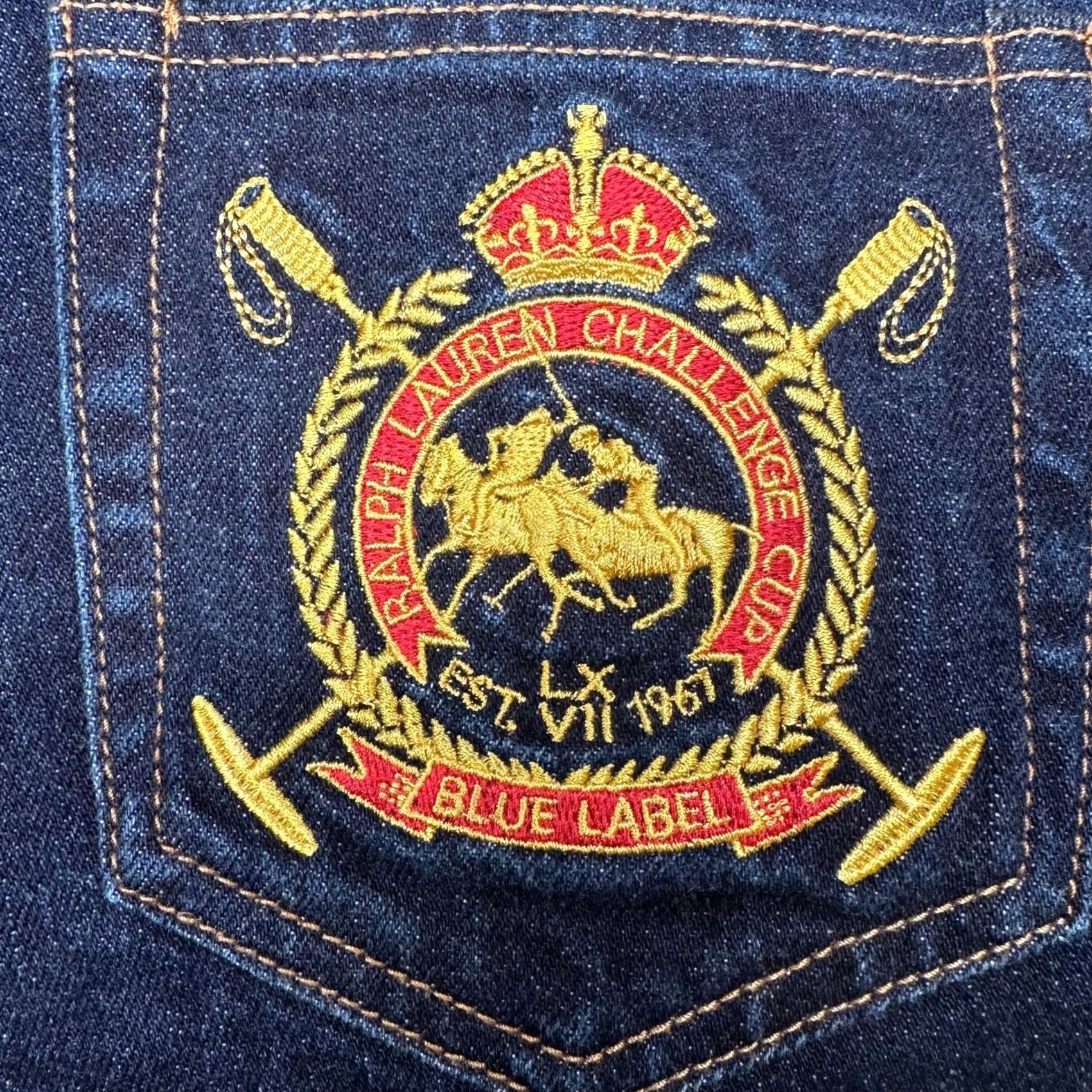 Polo Ralph Lauren Ralph Lauren Sport Blue Label Jeans Womens 27 Slim Indigo 5-Pocket Embroidered Crest Stretch Cotton Blend Denim 32Inseam Womens Size 27" / US 4 / IT 40 - 2 Thumbnail