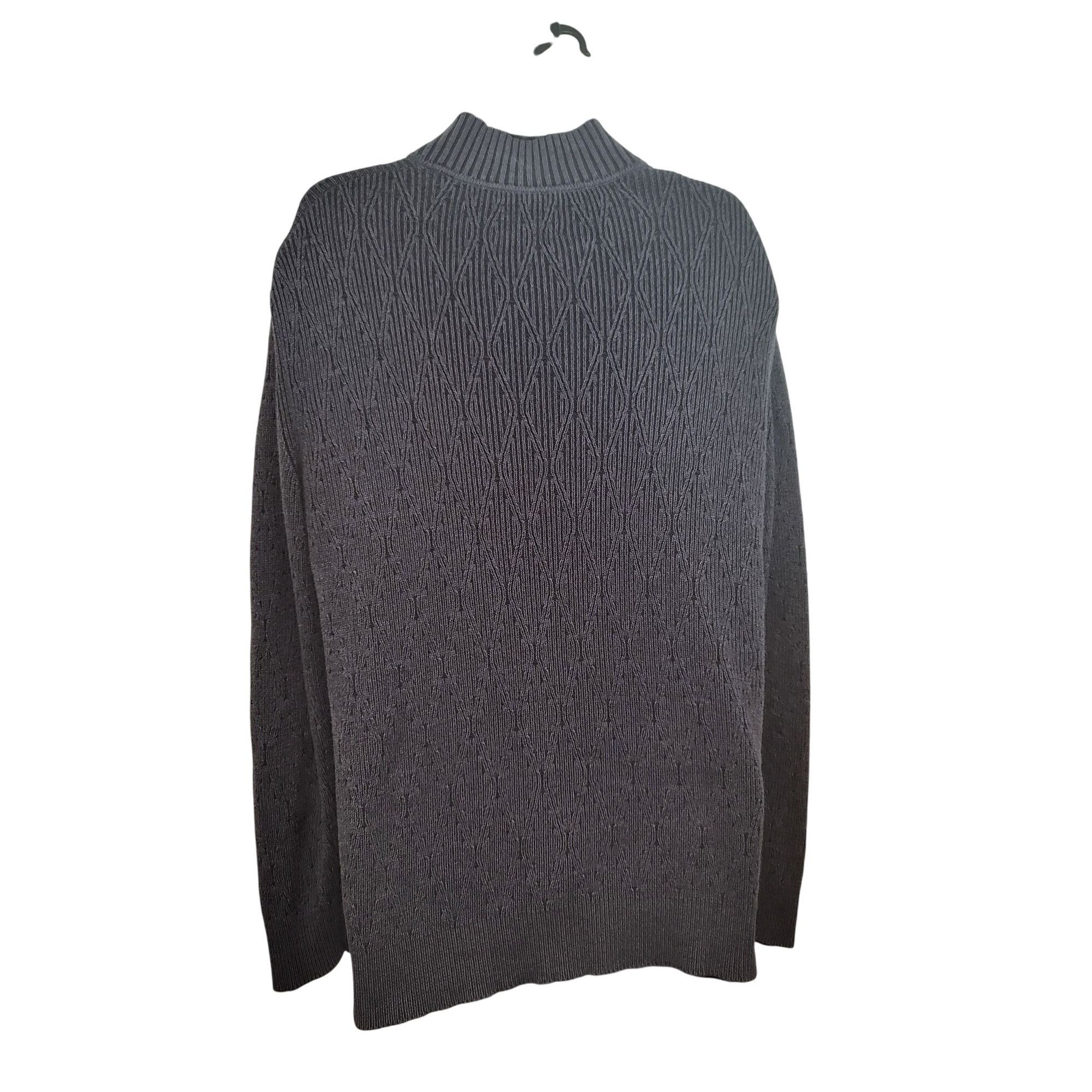 Tommy Bahama Tommy Bahama Cotton Dark Gray‎ 1/4 Zip Knit Sweater Men Size Size US L / EU 52-54 / 3 - 3 Thumbnail