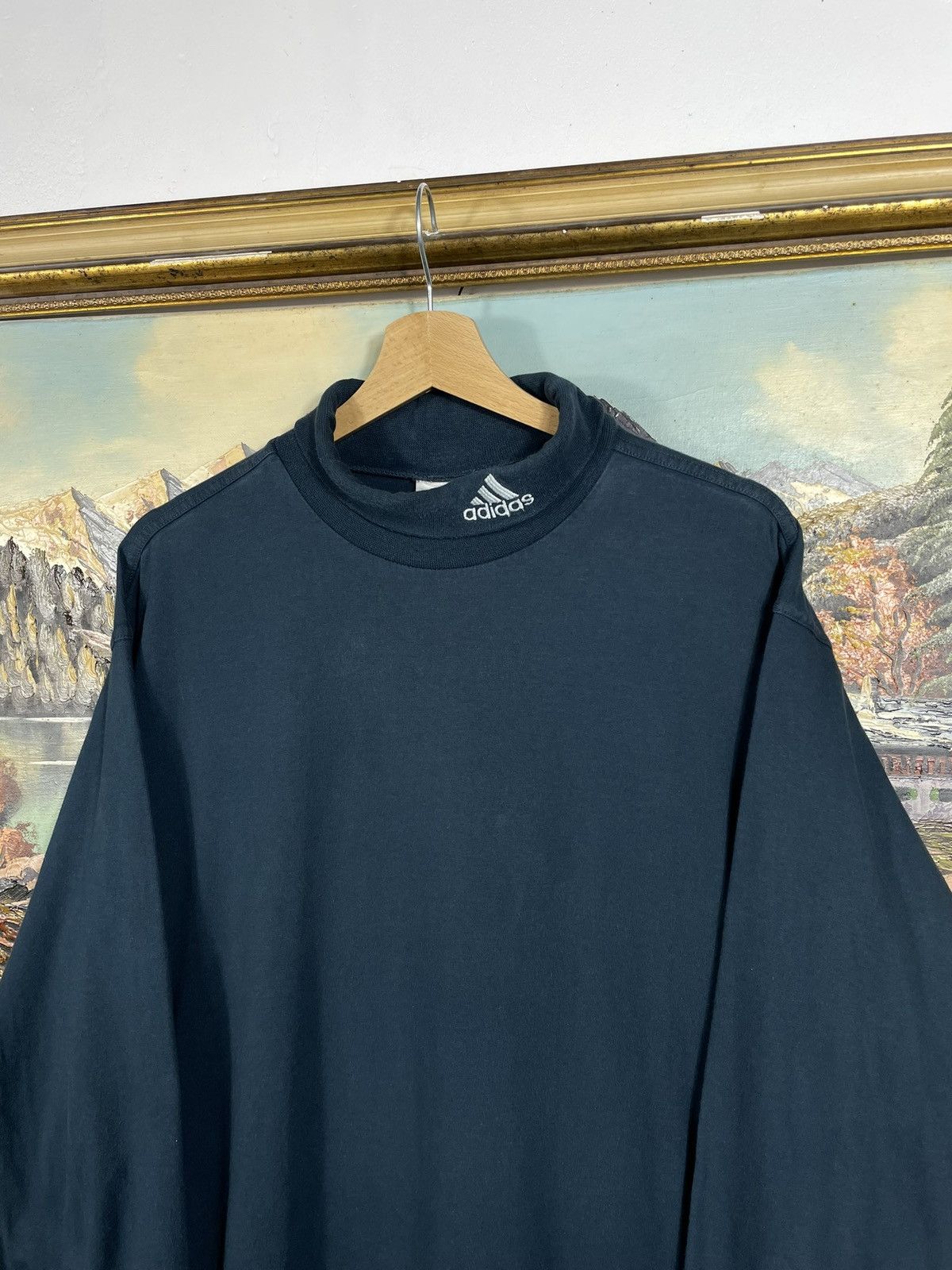 Adidas × Vintage Adidas Vintage 90s Turtleneck Longsleeve Crewneck Sweatshirt Size US M / EU 48-50 / 2 - 5 Thumbnail