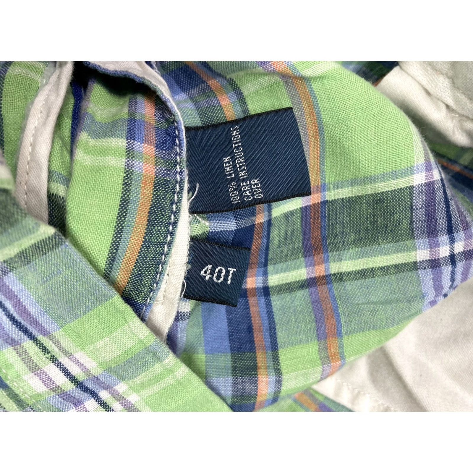 Polo Ralph Lauren VINTAGE Polo Ralph Lauren Shorts Men Slim GI Fit 40 Tall Plaid Linen Blue Green 5-Pocket Chino Casual Size US L / EU 52-54 / 3 - 6 Thumbnail