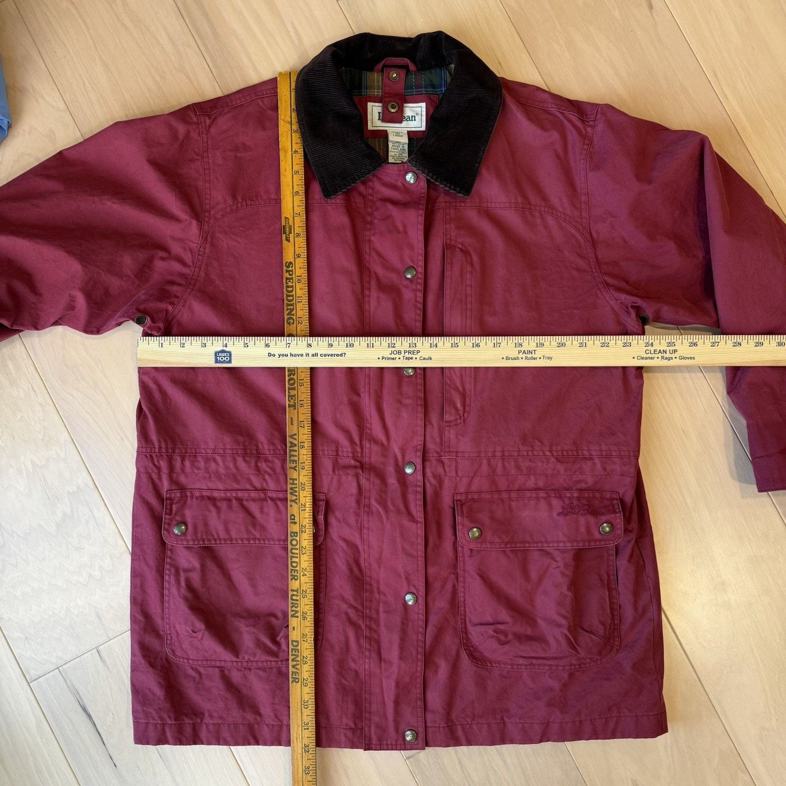 L.L. Bean LL Bean Chore Coat Women's Large Red Long Full Zip Heavy Size L / US 10 / IT 46 - 3 Thumbnail