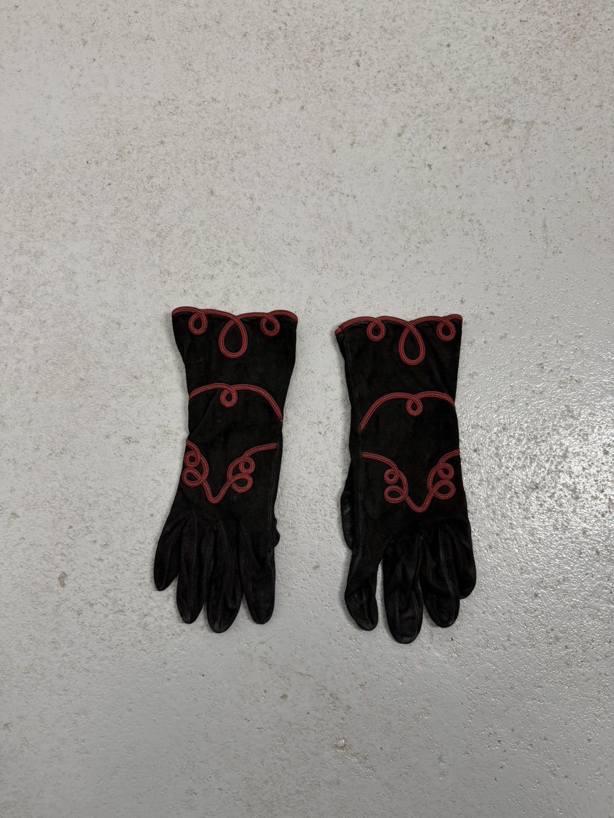 Bottega Veneta Vintage 90s Bottega Veneta Goussar Leather/ Silk Gloves Size ONE SIZE - 2 Thumbnail