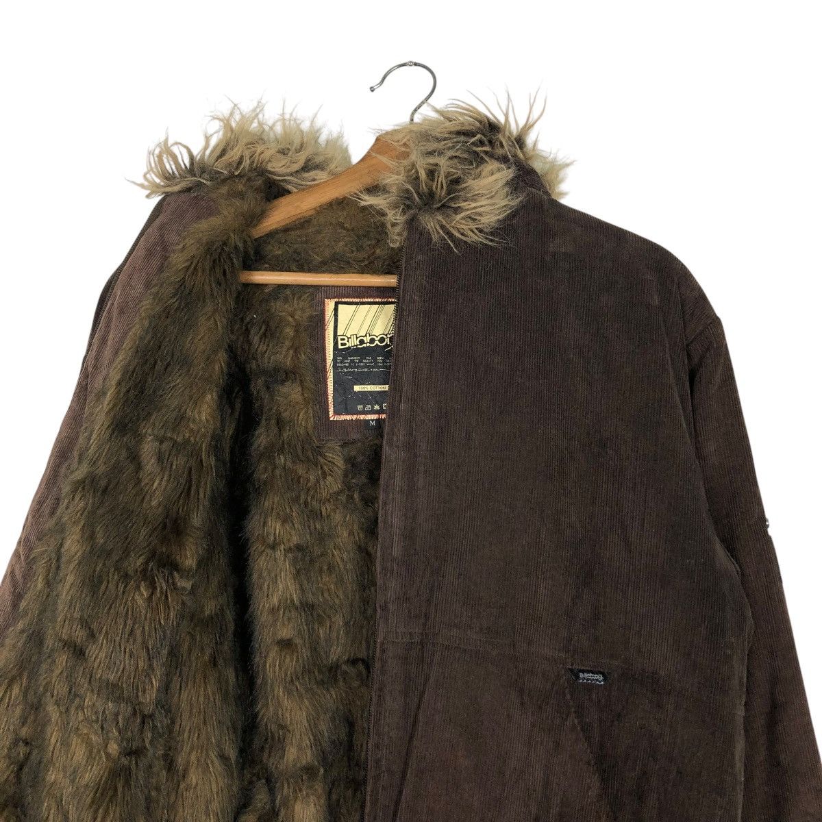 Billabong 🔥VINTAGE BOMBER JACKET CORDUROY BILLABONG MINK FUR HOODIE Size US M / EU 48-50 / 2 - 15 Thumbnail