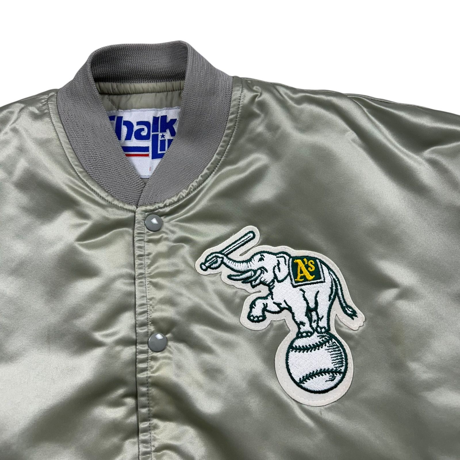 MLB VTG 90s MLB OAKLAND ATHLETICS A's CHALK LINE SATIN JACKET Size US L / EU 52-54 / 3 - 4 Thumbnail