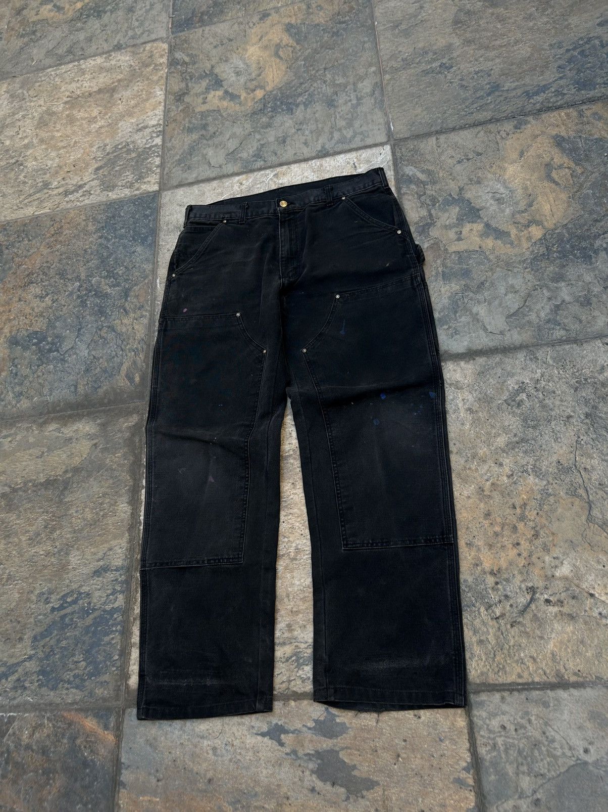Carhartt × Vintage Vintage Carhartt Double Knee Big Logo Distressed Size US 34 / EU 50 - 1 Thumbnail