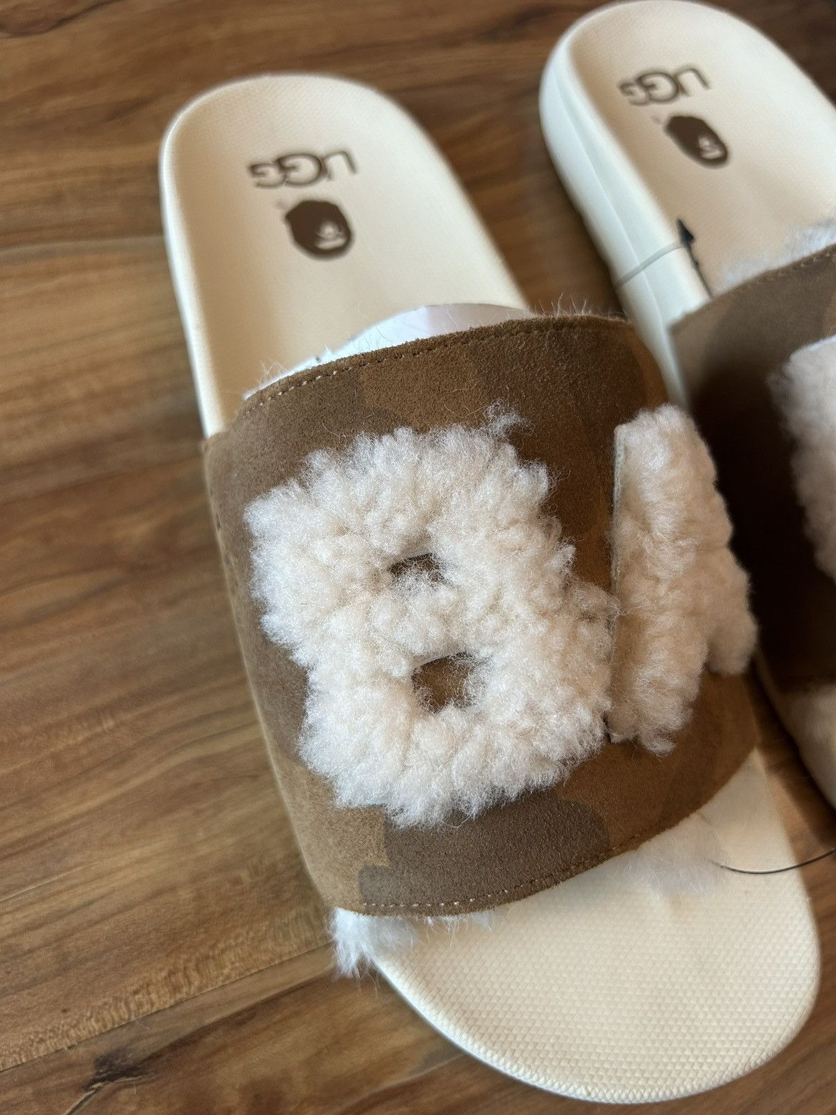 Bape × Ugg NEW RARE Bape x Uggs Fur Slides Size US 11 / EU 44 - 3 Thumbnail