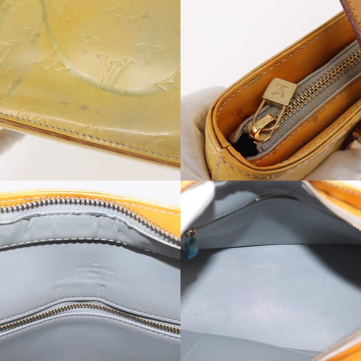 Louis Vuitton LOUIS VUITTON Monogram Vernis Houston Hand Bag Gris M91053 Size ONE SIZE - 11 Thumbnail