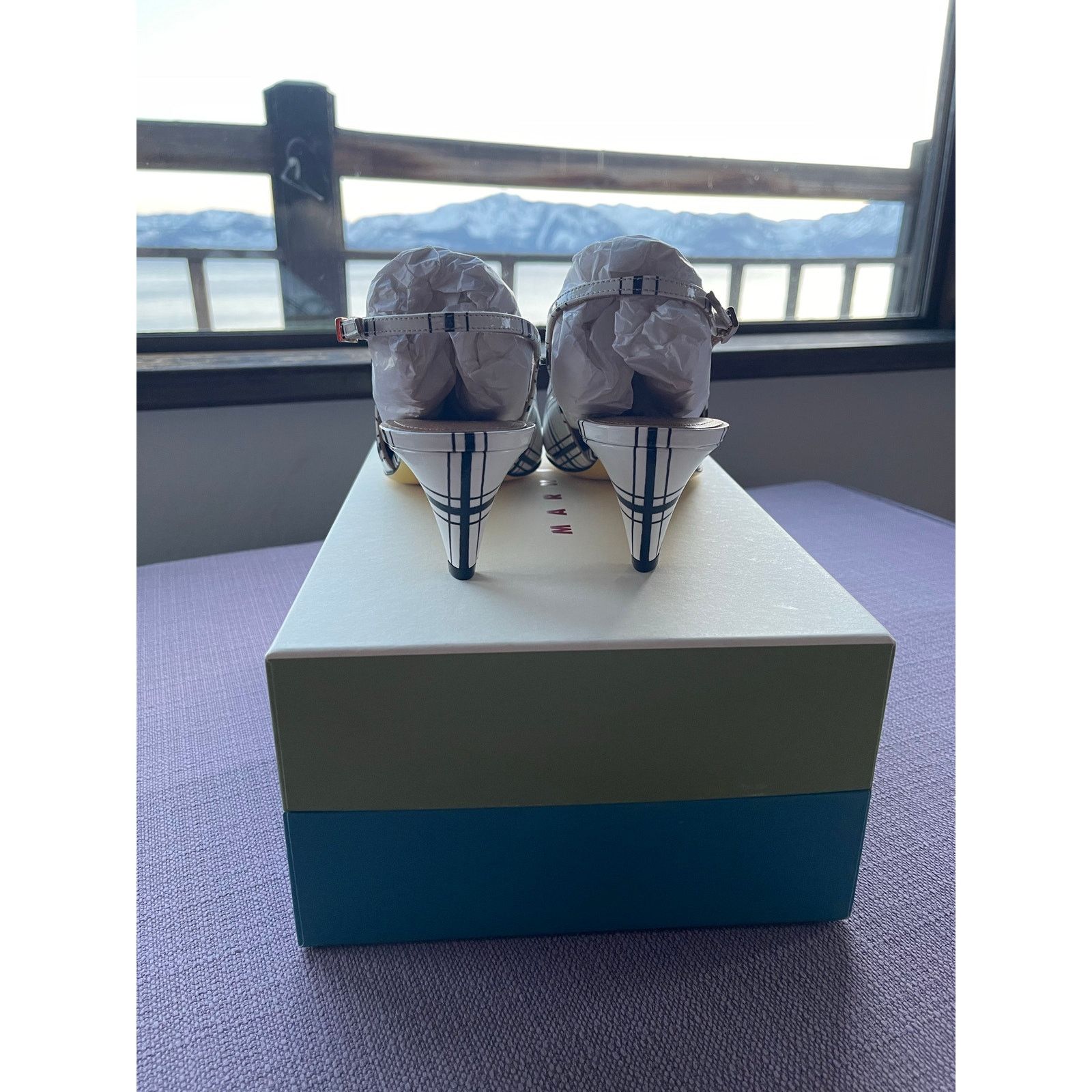 Marni Marni Rhythm Slingback in White/Black NWT size 37 RUNWAY Size US 7 / IT 37 - 3 Thumbnail