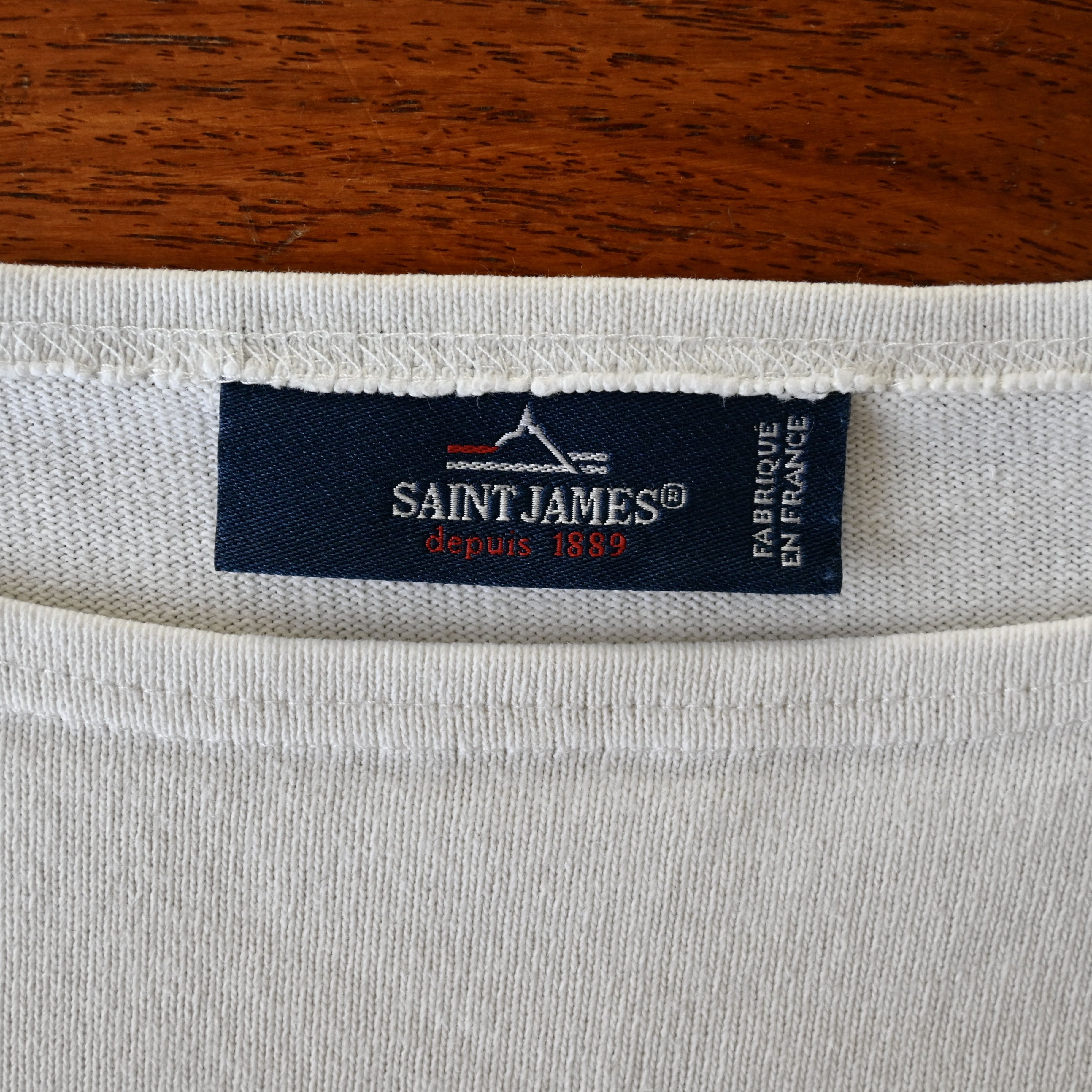 Saint James SAINT JAMES heavyweight cotton solid basque shirt, ecru, 3 Size US S / EU 44-46 / 1 - 9 Thumbnail