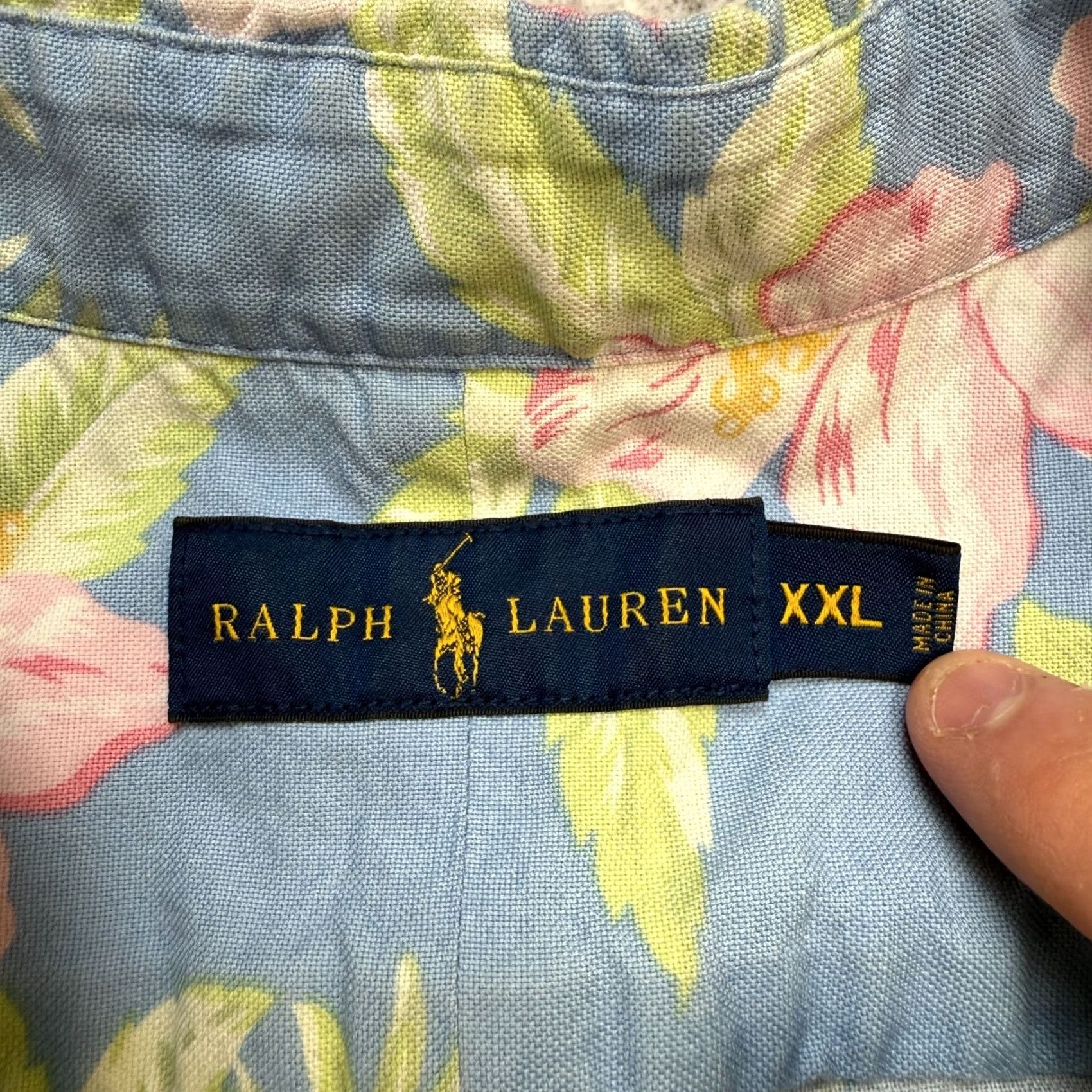 Polo Ralph Lauren Polo Ralph Lauren Shirt Men 2XL Blue Hawaiian Floral Oxford Button-Down Collar Short Sleeve Casual Beach Tropical Linen-Free Popover Aloha Cotton Size US XXL / EU 58 / 5 - 3 Thumbnail
