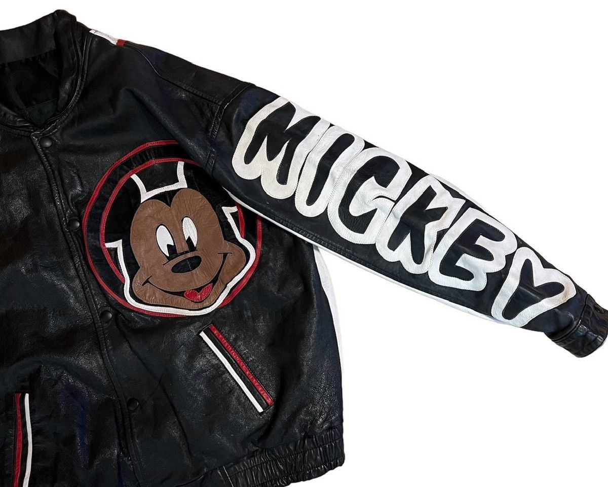 Disney × Mickey Mouse Vintage Mickey Mouse Disney Leather Jacket 90s Size US L / EU 52-54 / 3 - 5 Thumbnail