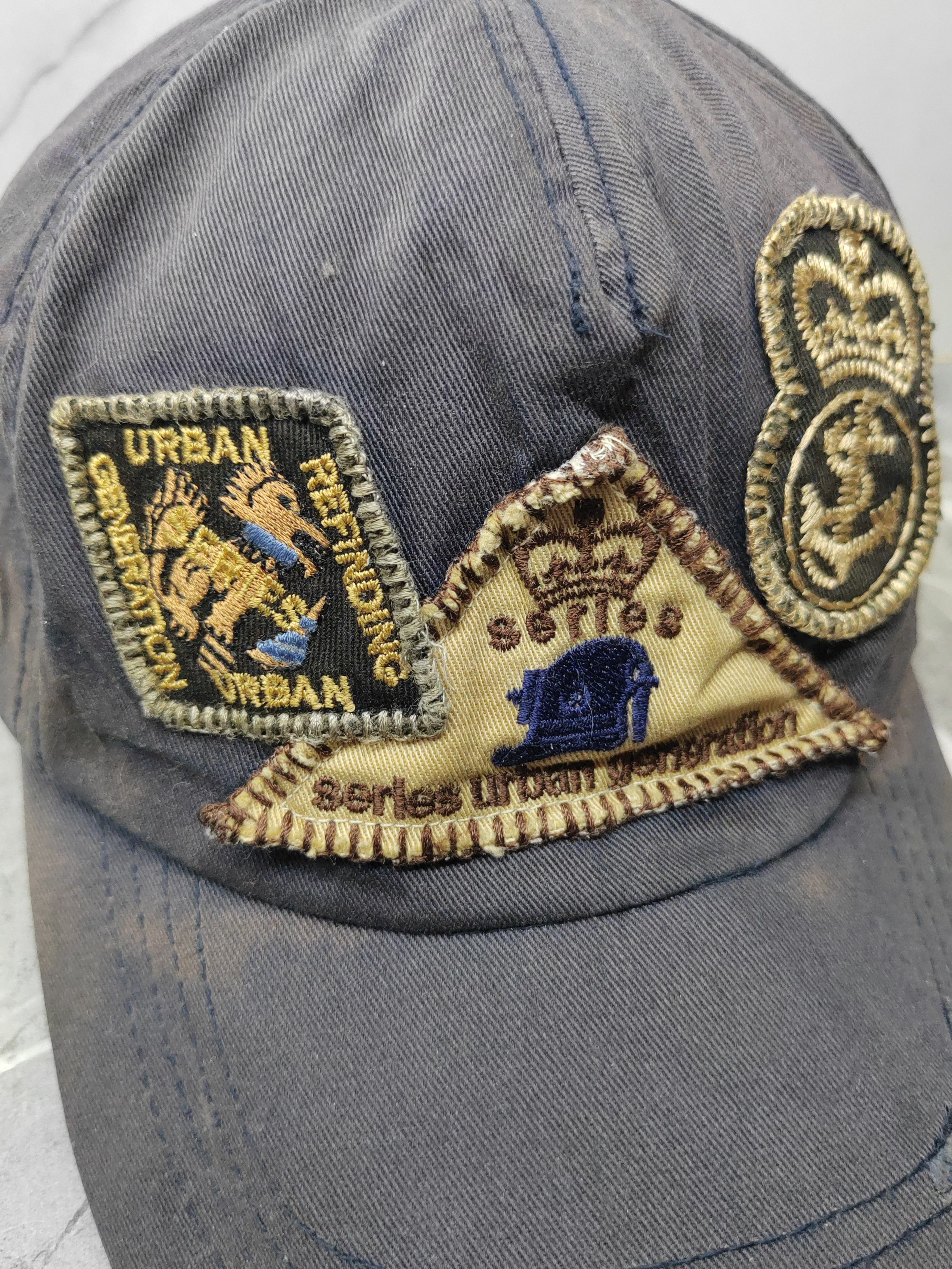 Japanese Brand Vintage Series Patch Distressed Style Cap Hat Size ONE SIZE - 4 Thumbnail