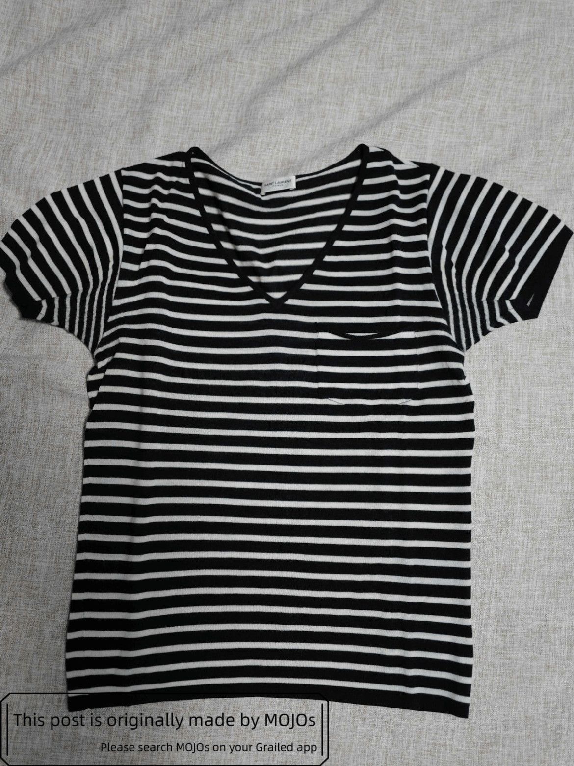 Saint Laurent Paris Saint Laurent Paris 13SS Black Stripe Knitwear Tee(flaw) Size US S / EU 44-46 / 1 - 1 Thumbnail