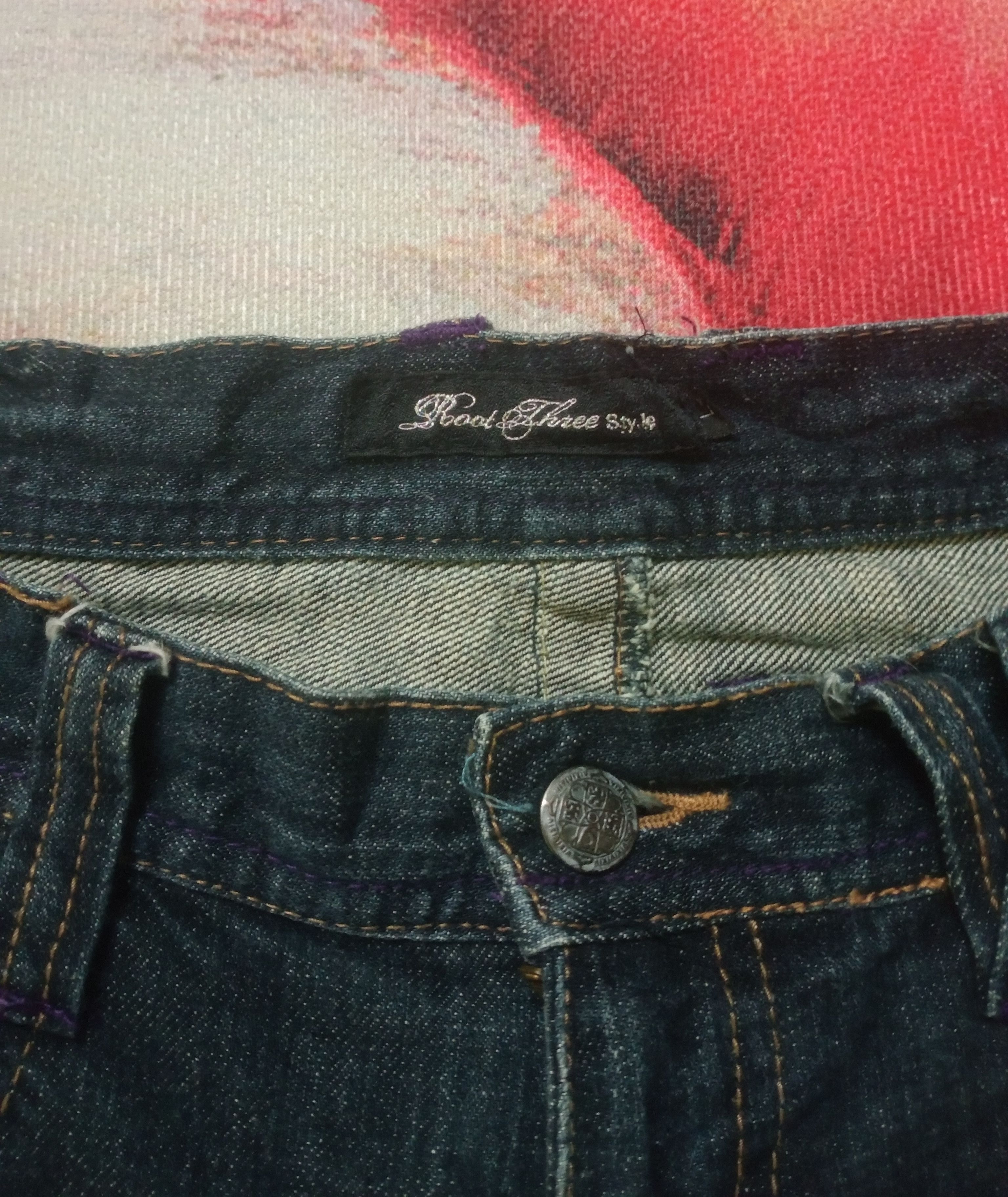 Le Grande Bleu (L.G.B.) Rare Root Three Style Flare Distressed Denim Size 34" / US 12 / IT 48 - 10 Thumbnail