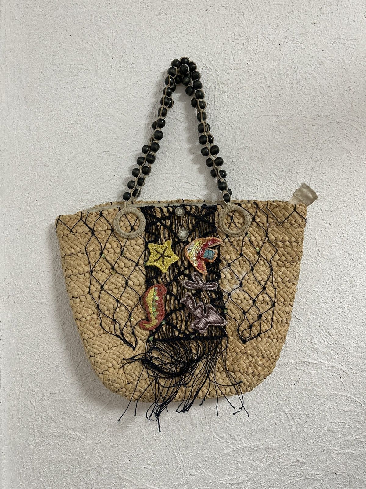 Vintage Vintage Woven Crossbody Bag | Nautical Style | Shoulder Bag Size ONE SIZE - 1 Thumbnail