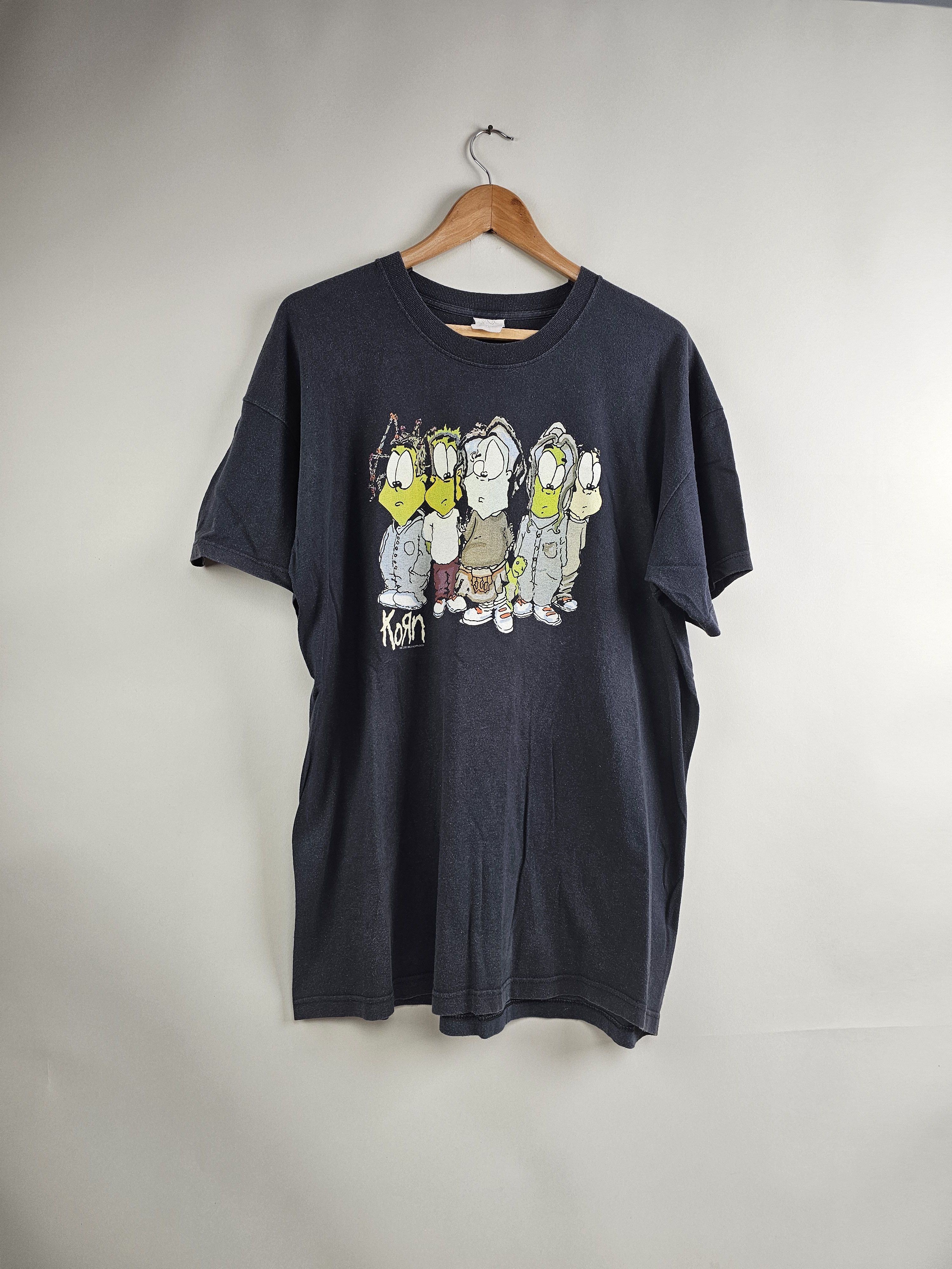 image of Band Tees x Rock Tees 2001 Korn Falling Away From Me XL 23" 30" in Black, Men's