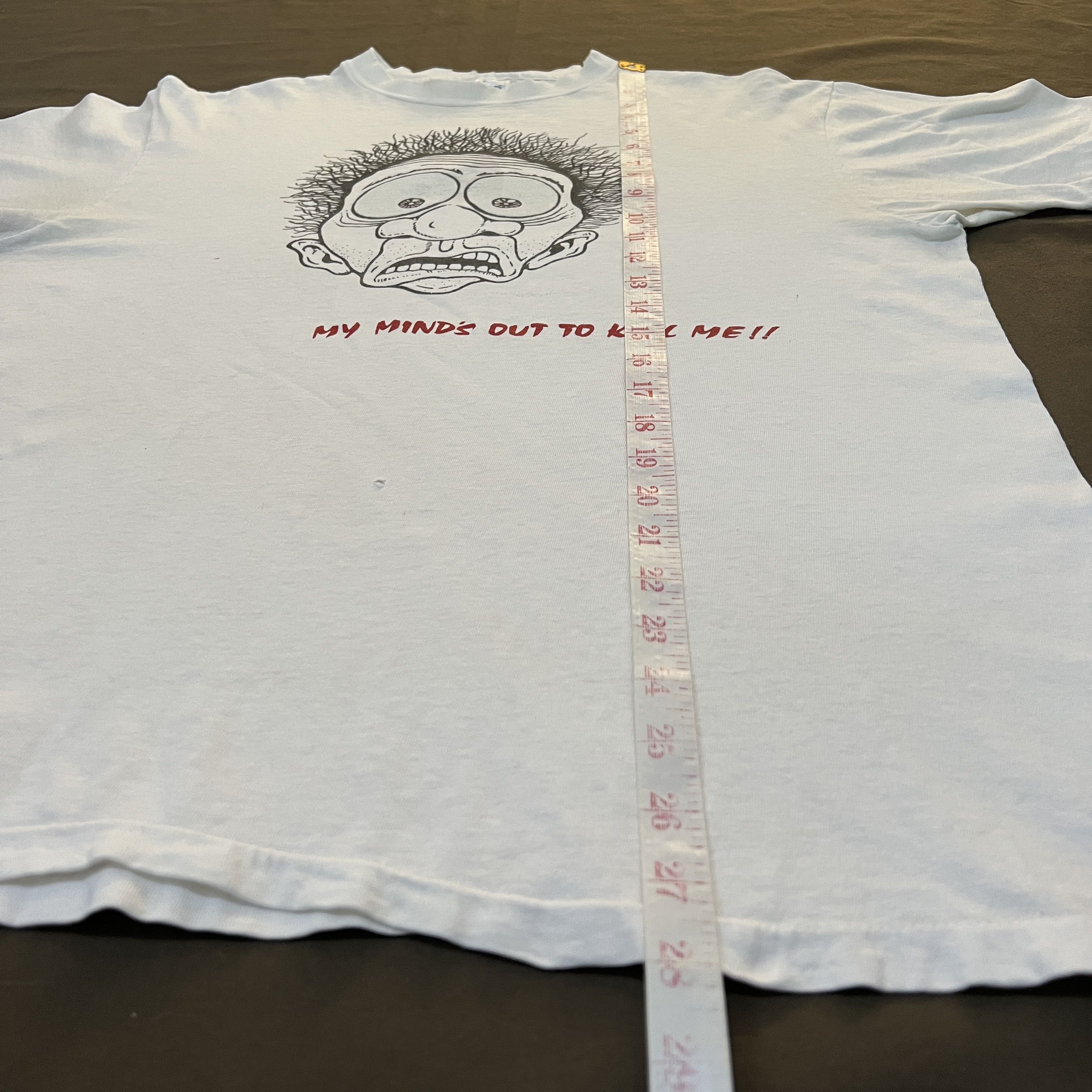 Vintage Vintage 90s My minds out to kill me quote Humor Funny Tee Size US L / EU 52-54 / 3 - 13 Thumbnail