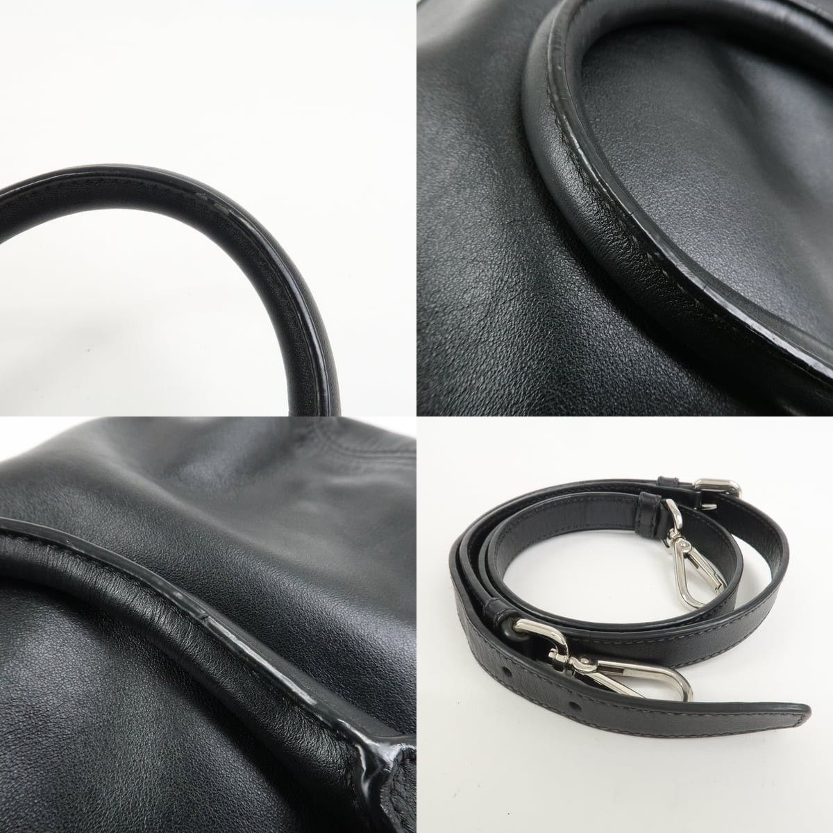 Prada Prada Logo Calfskin Satchel Black Size ONE SIZE - 4 Thumbnail