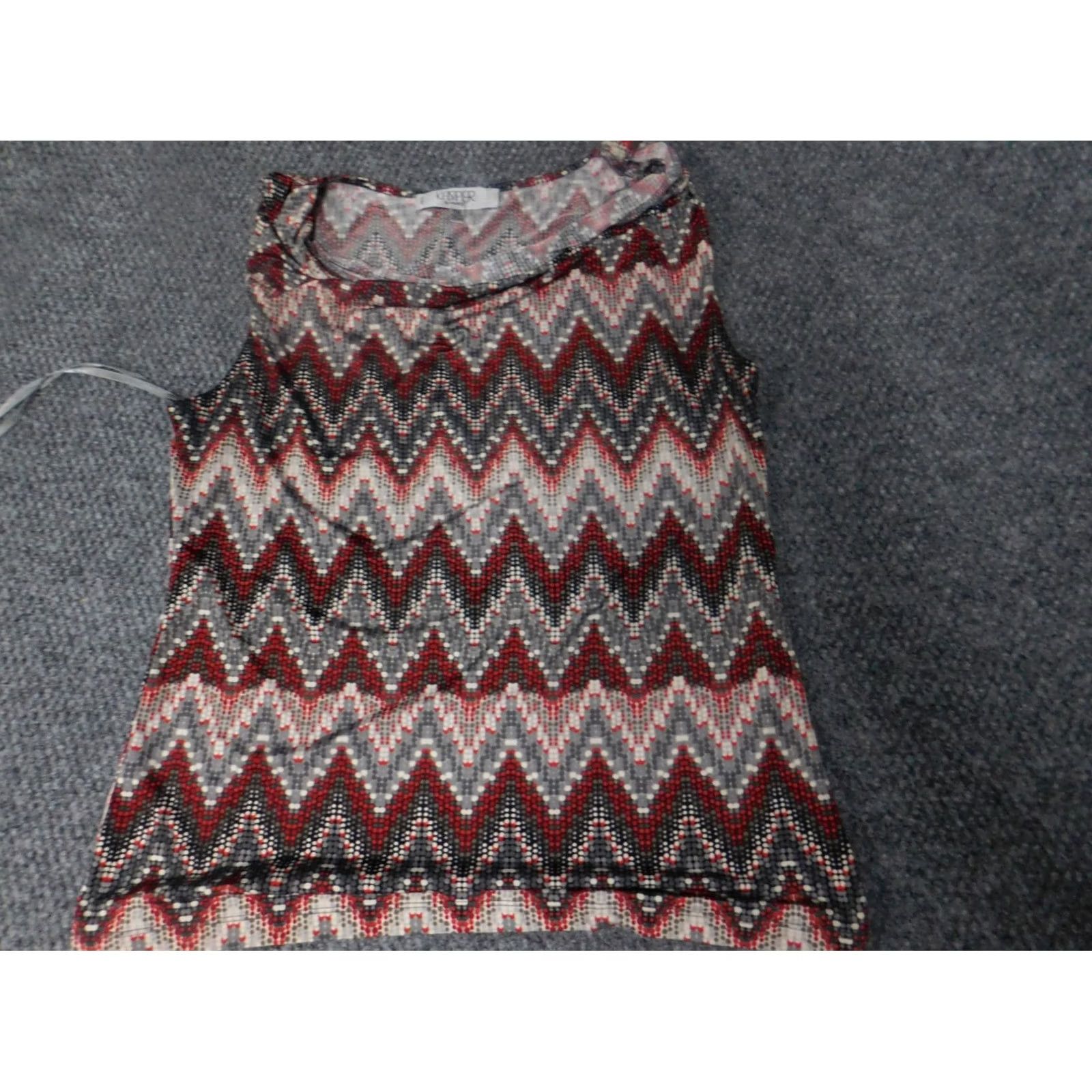 Kasper Kasper Blouse Shirt Women PM Red Dolman Sleeve Round Neck Pullover Stretch Petite Casual Basic VINTAGE? (no) Size M / US 6-8 / IT 42-44 - 2 Thumbnail