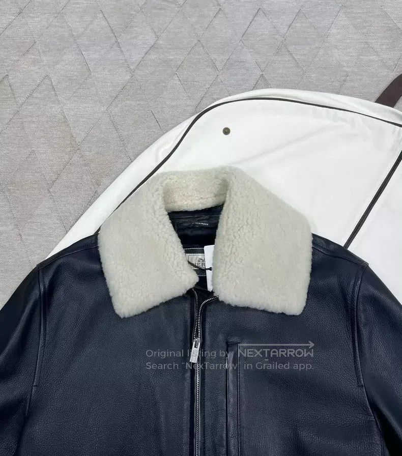 Hermes Hermes Fur Collar Pilot Leather Jacket Size US M / EU 48-50 / 2 - 2 Thumbnail