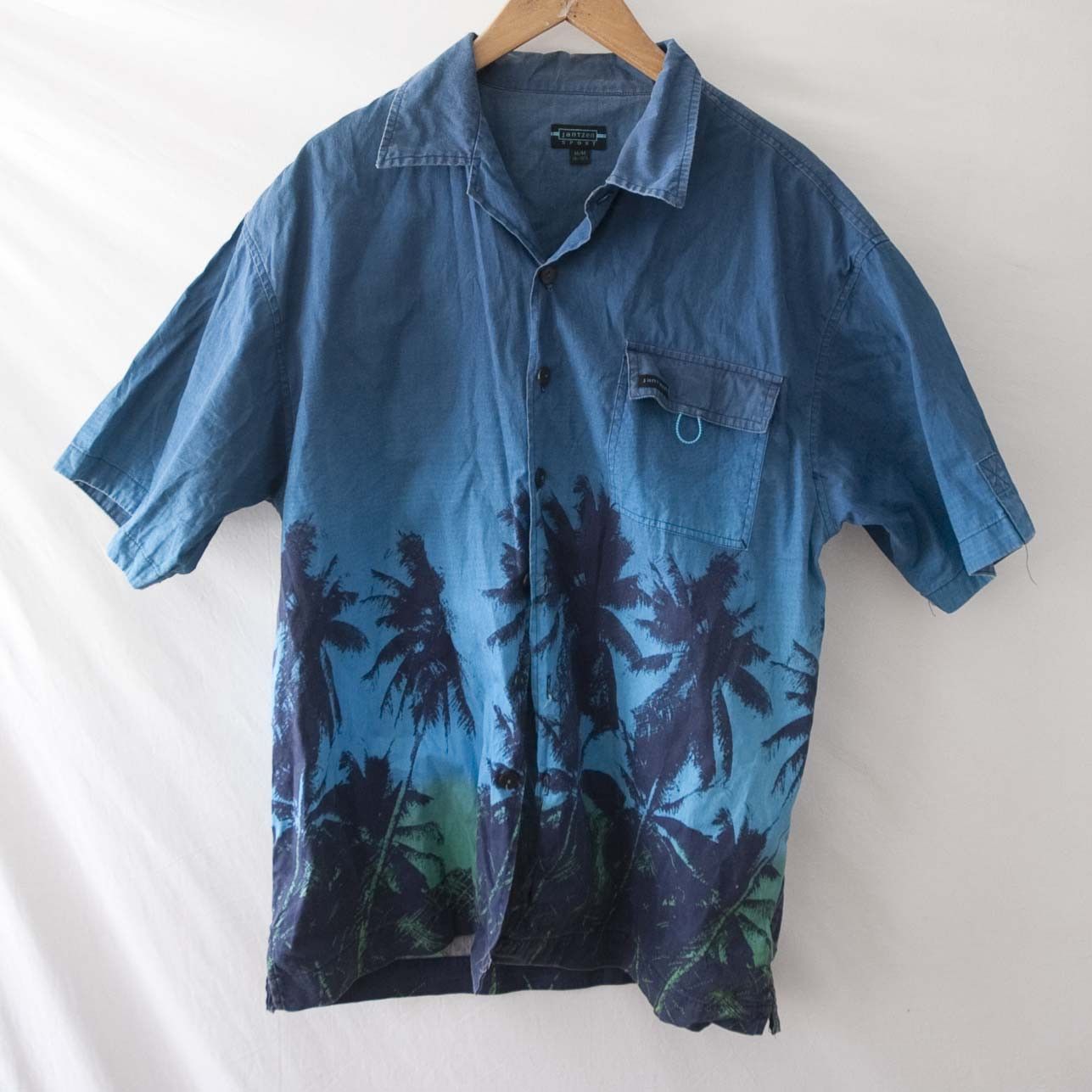 Jantzen Jantzen Sport Hawaiian Shirt Short Sleeve Palm Trees Size M Size US M / EU 48-50 / 2 - 1 Thumbnail