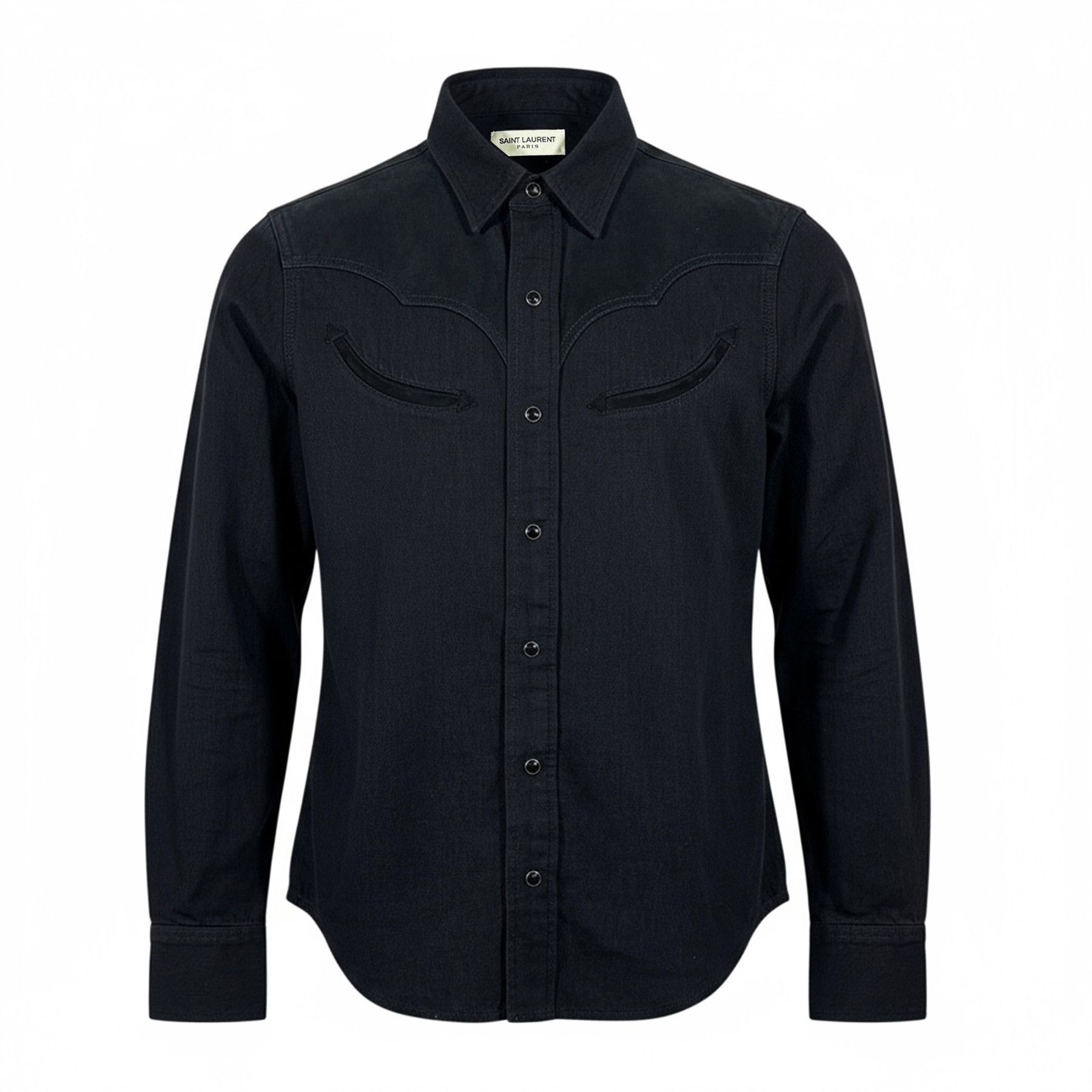 Saint Laurent Paris Western Shirt Lamb Suede Trim Size S Size US S / EU 44-46 / 1 - 1 Thumbnail