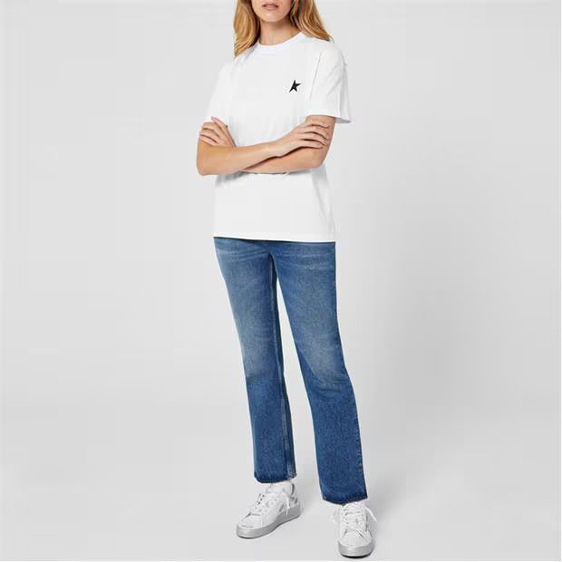 Golden Goose o1g2r1mq1024 Star Regular T-Shirt in White & Black Size L / US 10 / IT 46 - 7 Thumbnail