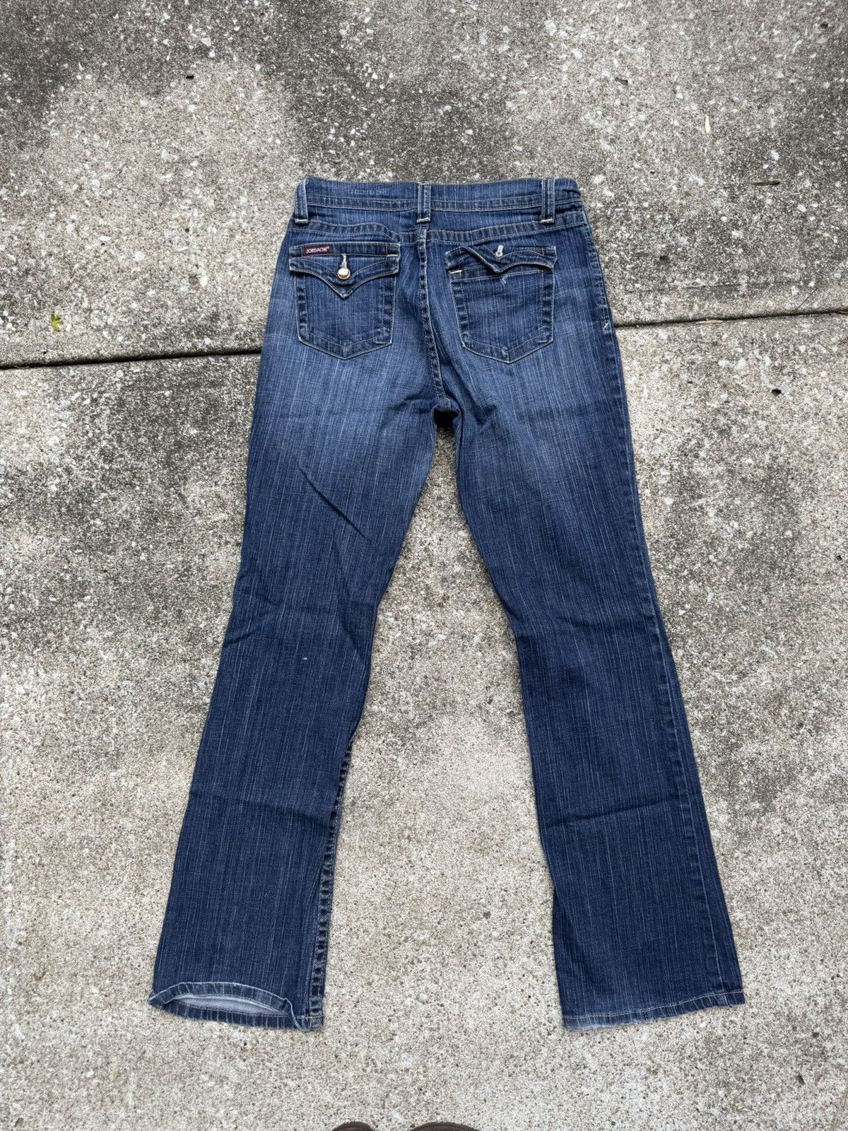 Jordache Vtg Jordache Bootcut Faded Dark Blue Jeans Y2K Size 30" / US 8 / IT 44 - 4 Thumbnail