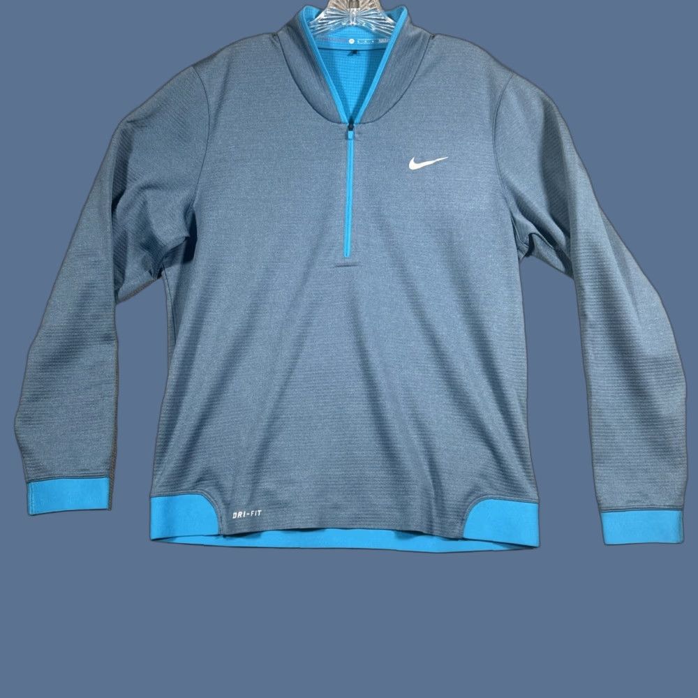 Nike Nike Tiger Woods Pullover Dri-Fit Cypress Shield 1/4 Zip Golf Mens M Blue Nike Tiger Woods Collection Pullover Shirt Size US M / EU 48-50 / 2 - 1 Thumbnail