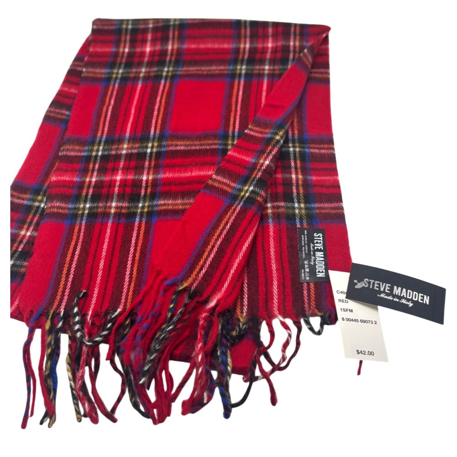 Steve Madden Steve Madden Mid Weight Plaid Pattern Muffler Scarf, 11”x 70 Size ONE SIZE - 1 Thumbnail