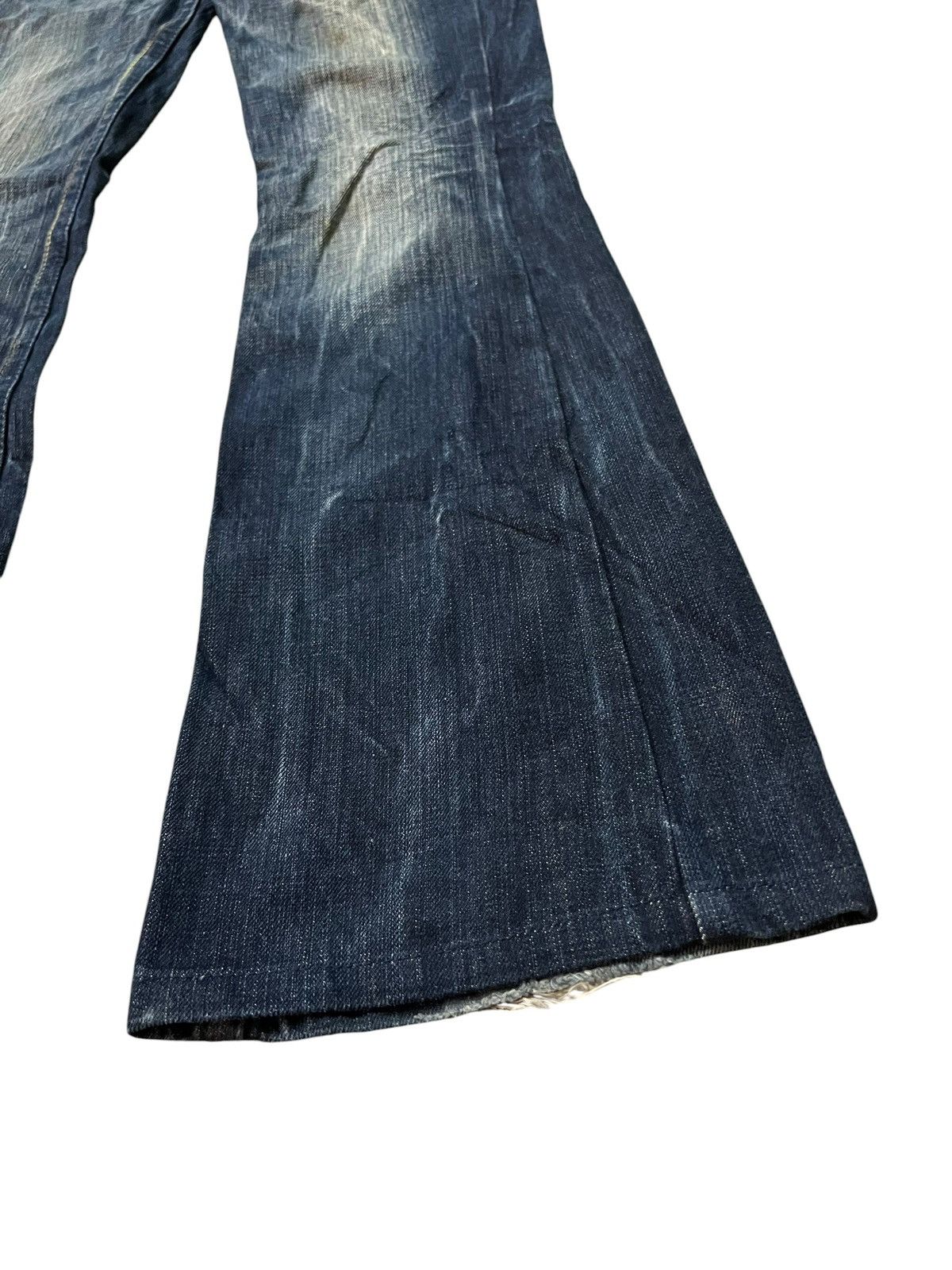 Japanese Brand Flare Redpepper Embroidery Skull Mud Wash Lowrise Jean Size US 31 - 7 Thumbnail