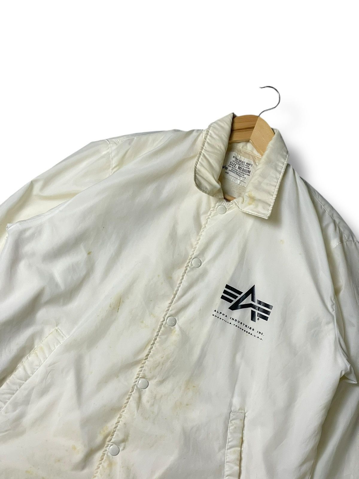 Alpha Industries × Japanese Brand × Vintage Alpha Industries Men’s Nylon Buttoned Jacket (110) Size US M / EU 48-50 / 2 - 2 Thumbnail